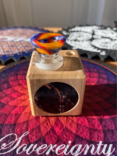 Preview pic of 18mm 4-hole Linework Slide by @mentalglassart