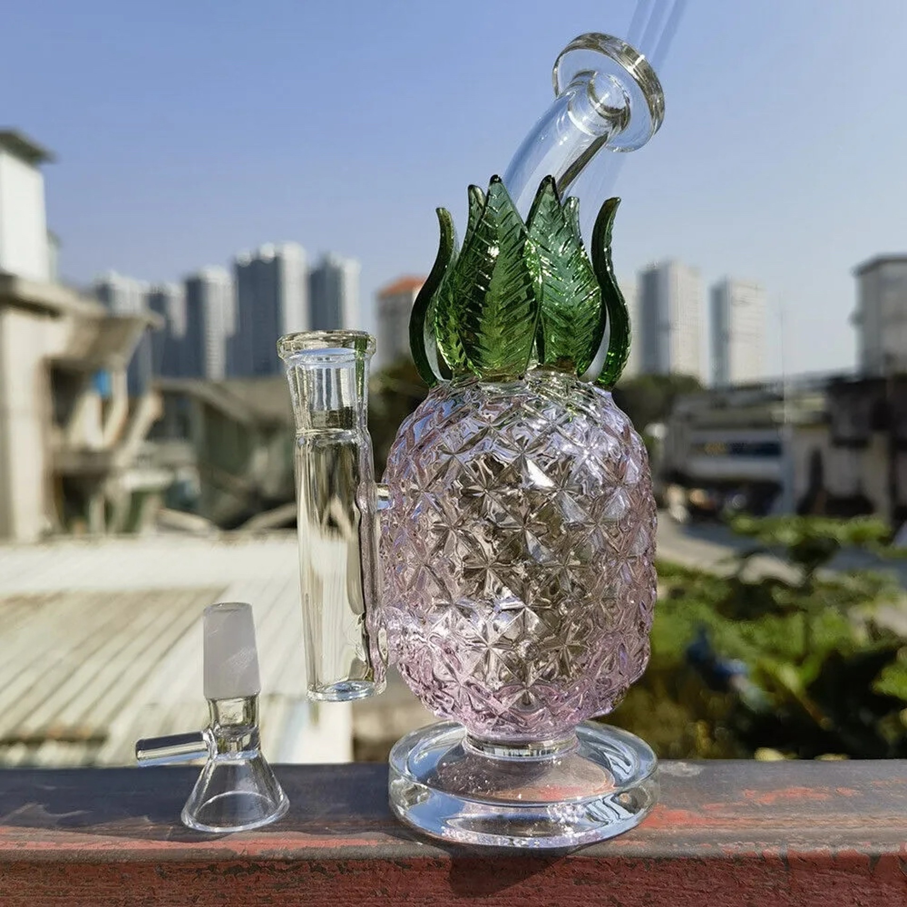 Preview pic of Crystal Pineapple Express Percolator Bong