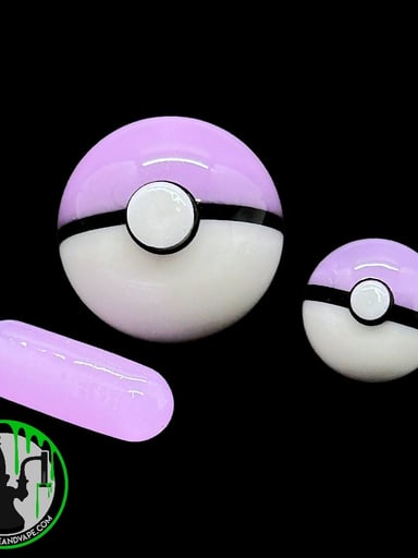 Preview pic of J Creature Glass - 3 Piece Pokeball Slurper Set (Cotton Candy)