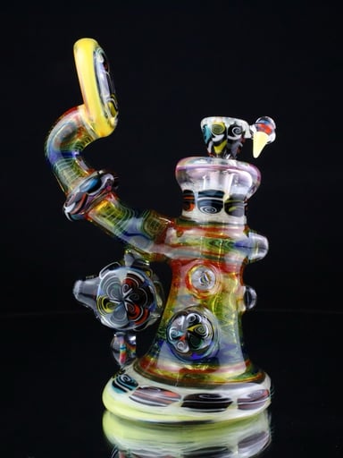 Preview pic of Chunk Glass X Cowboy Glass UV Marble Millie Bubbler