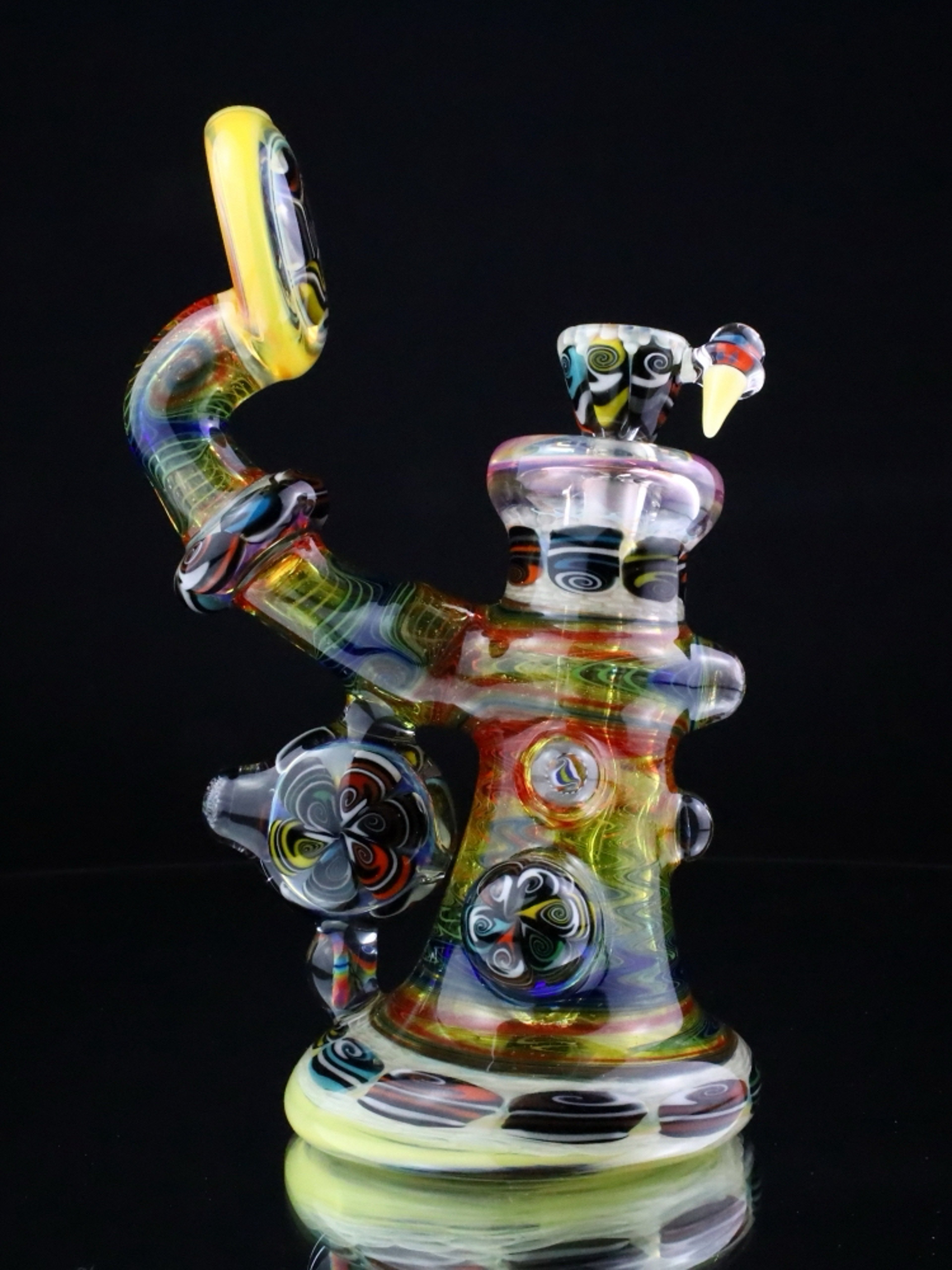 Preview pic of Chunk Glass X Cowboy Glass UV Marble Millie Bubbler