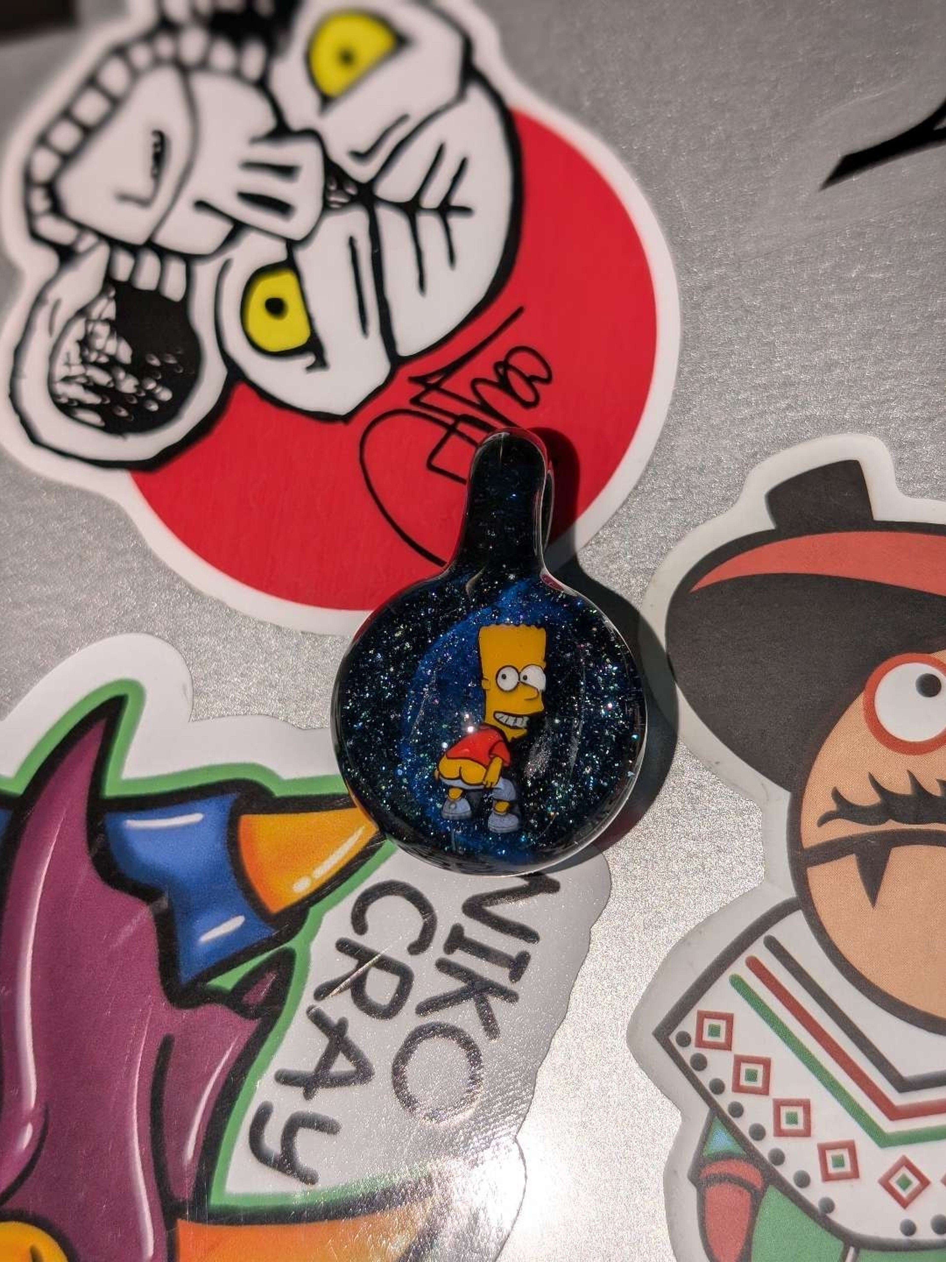 Preview pic of Bart Simpson mooning milli/murrine pendant