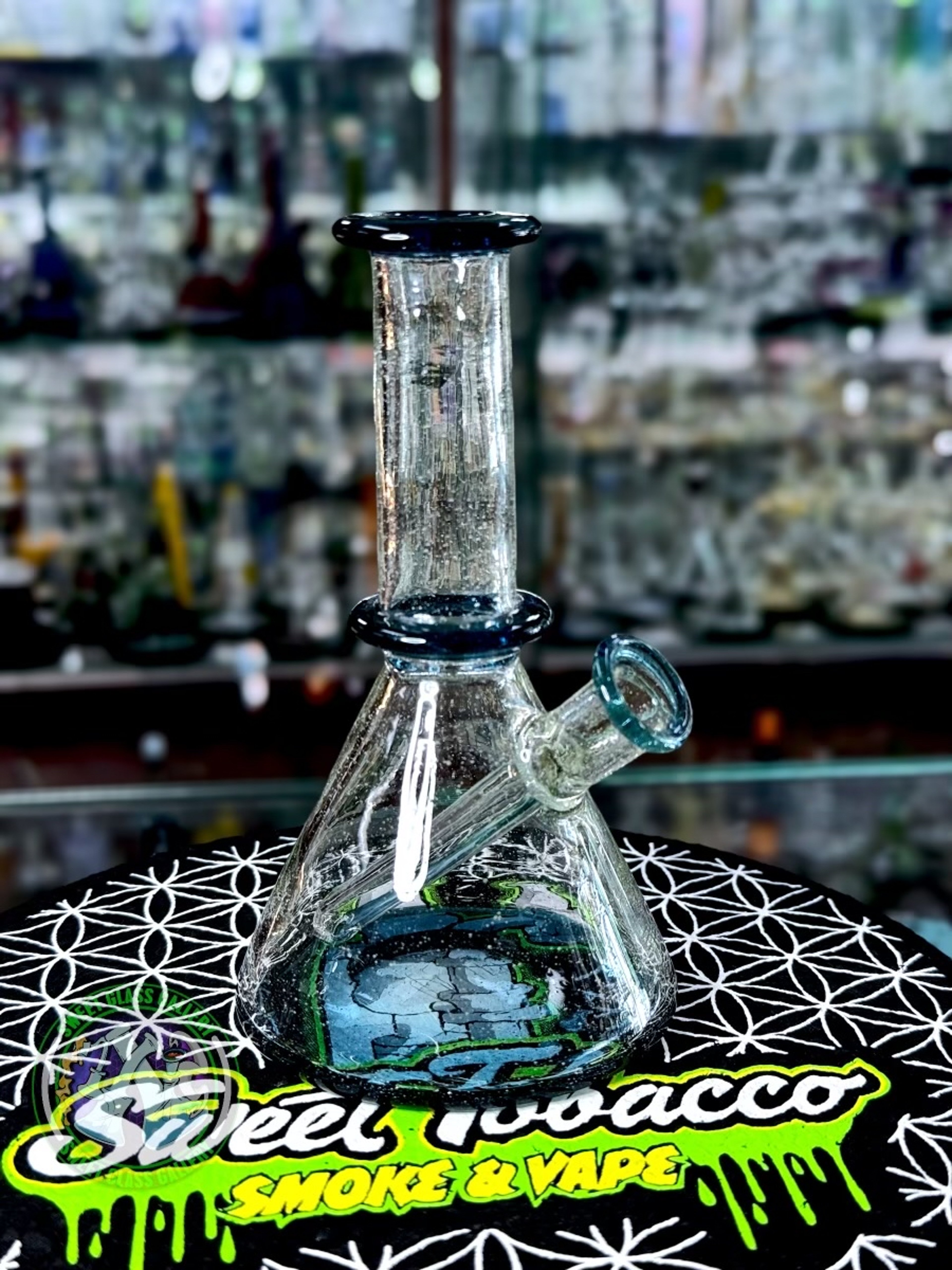 Preview pic of Selko Glass - Rig #5 - Shreddy Flask (Blu-V & Atomic Stardust)