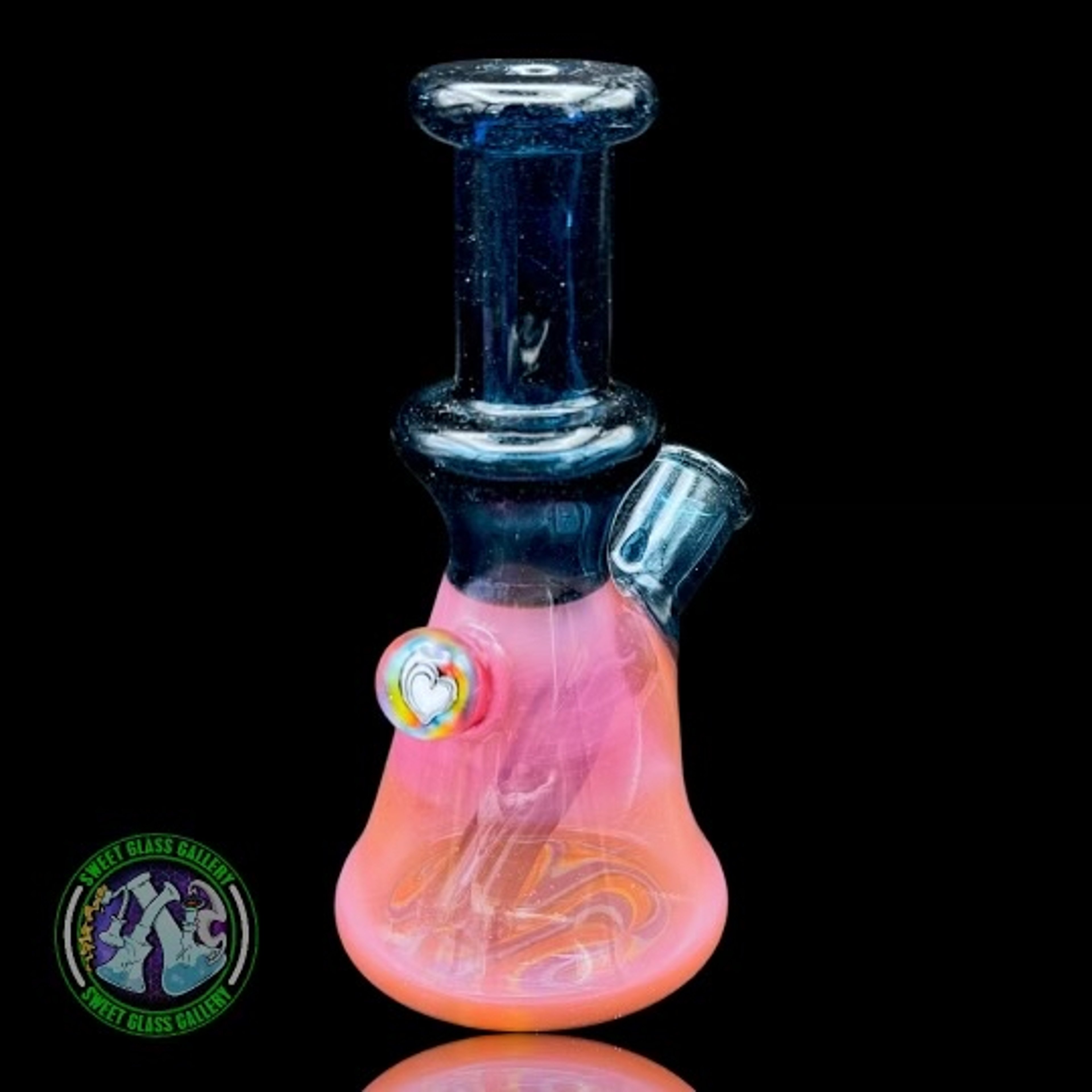 Sky Hizzy Glass - Rig #2 (Blue Stardust UV & Experimental Opal Peach) image 0