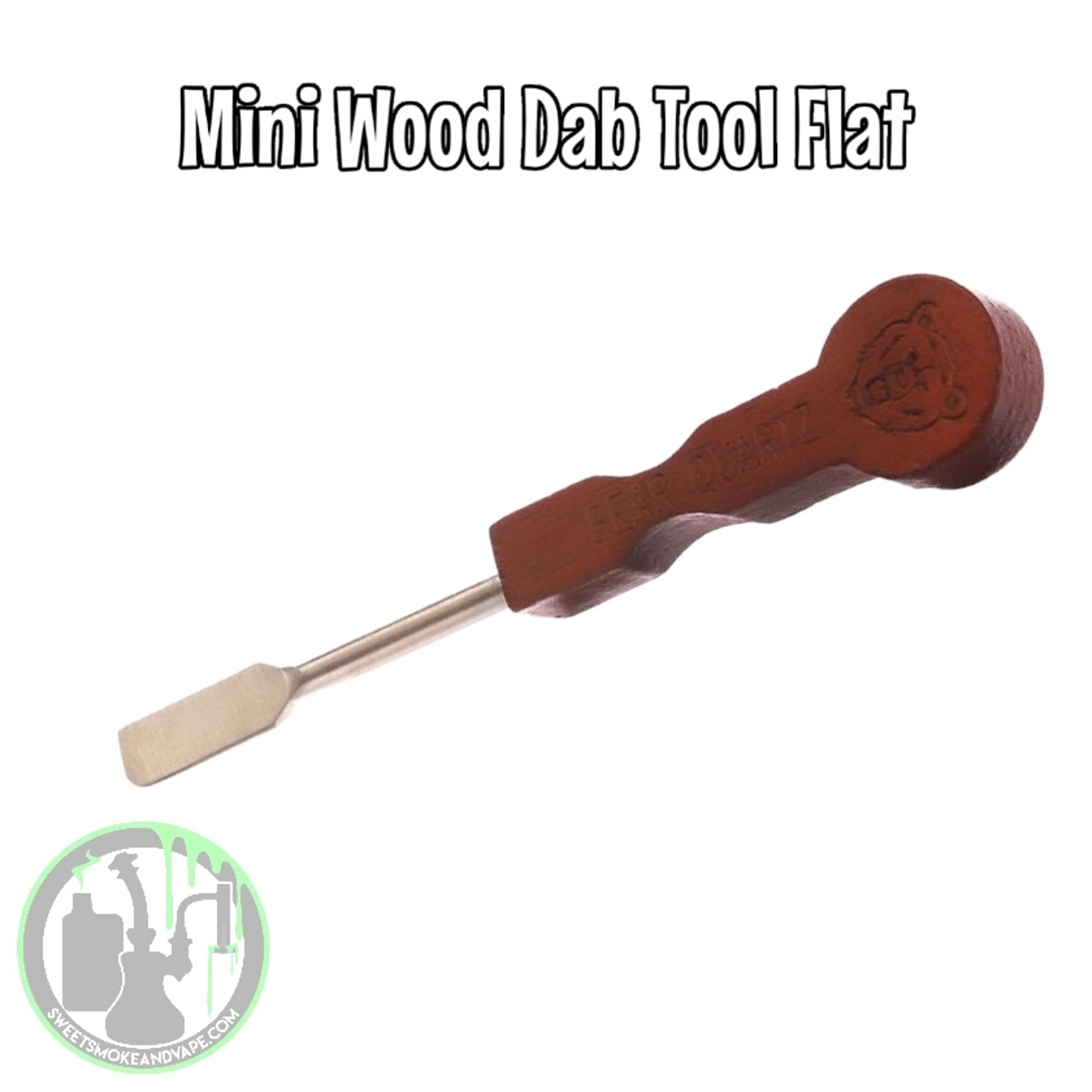 Preview pic of Bear Quartz - Mini Wood Dab Tool Flat
