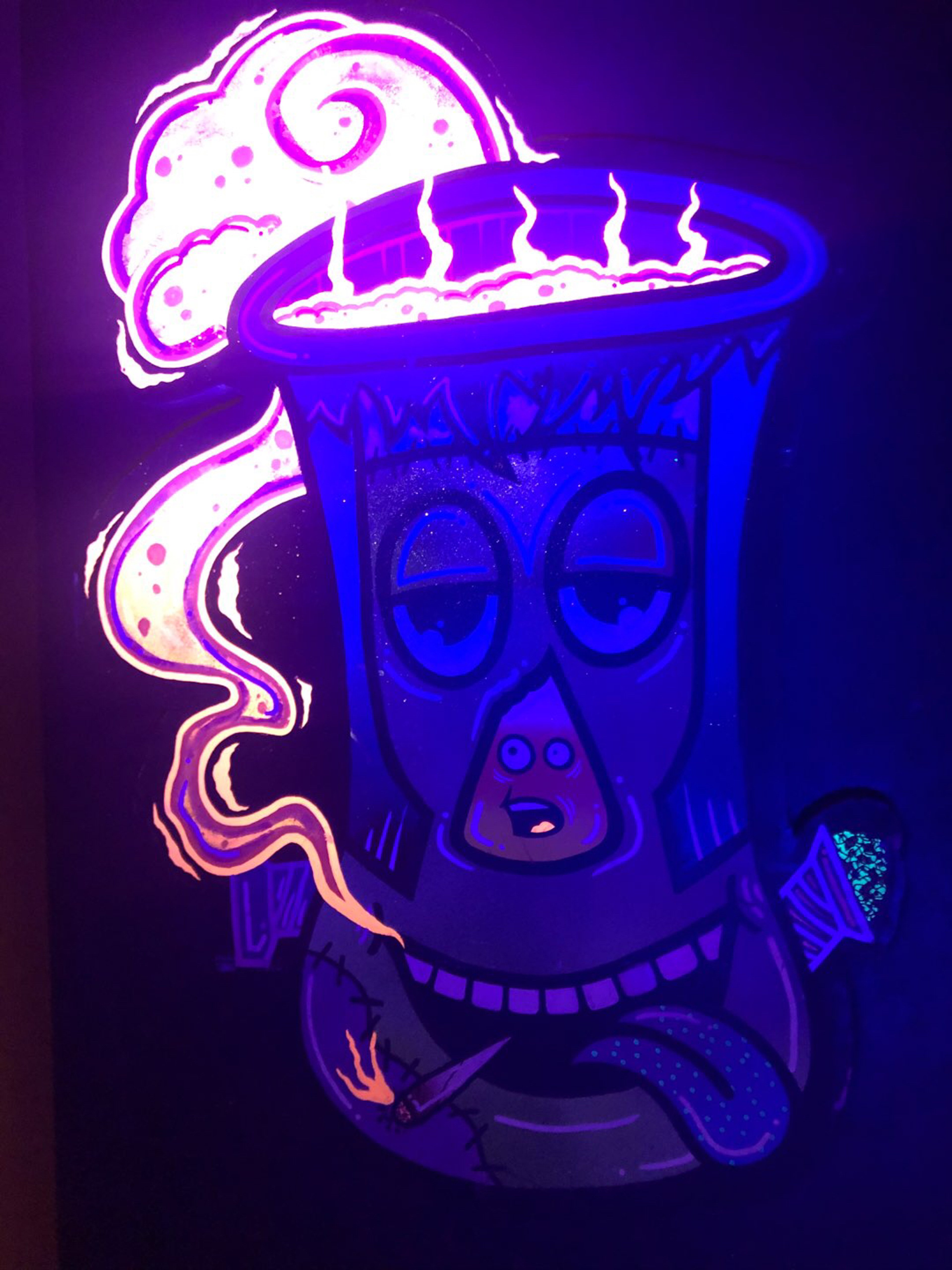 Preview pic of Frankenbong’s Monster by Mad Rabbit Painted Wood Blacklight Decoration