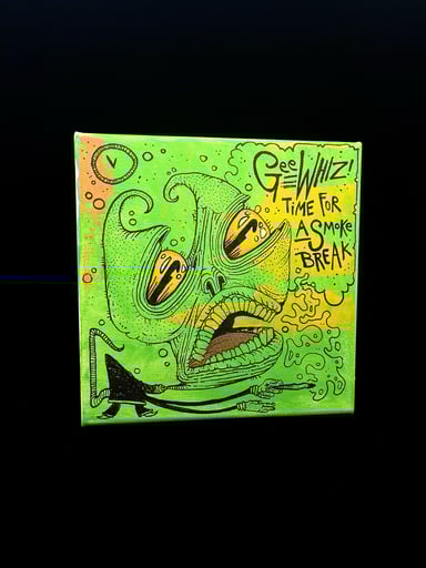 Preview pic of 8x8 “Smoke Break” Original Canvas by Orrin Taylor Art