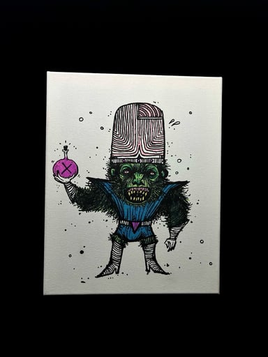 Preview pic of 8x10 “Mojo Jojo” Original Painting by Orrin Taylor Art