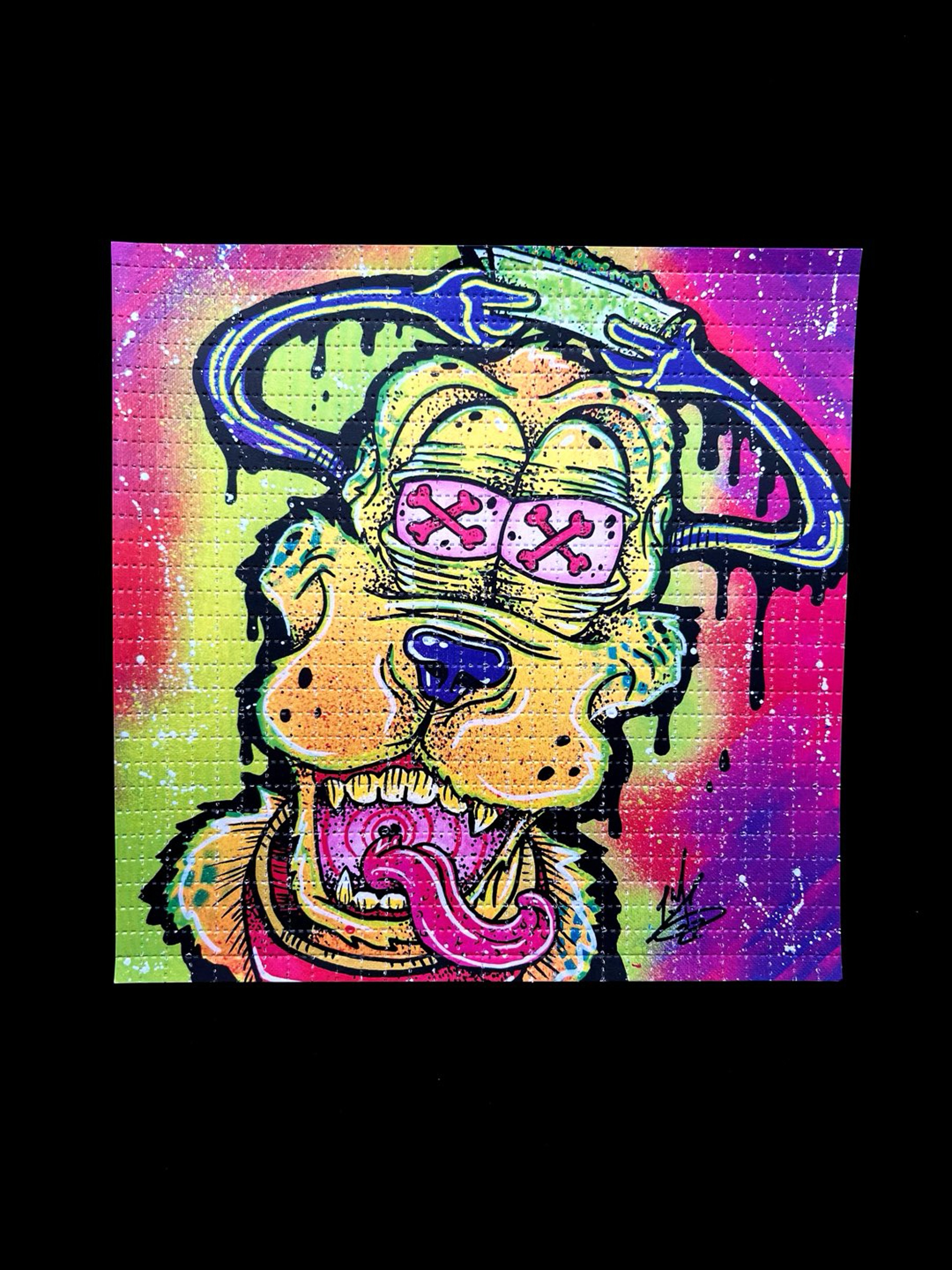 Preview pic of 7.5x7.5 Limited Edition “Pluto Blasted Off” Blotter Art by Jay Sween x Zane Keseye
