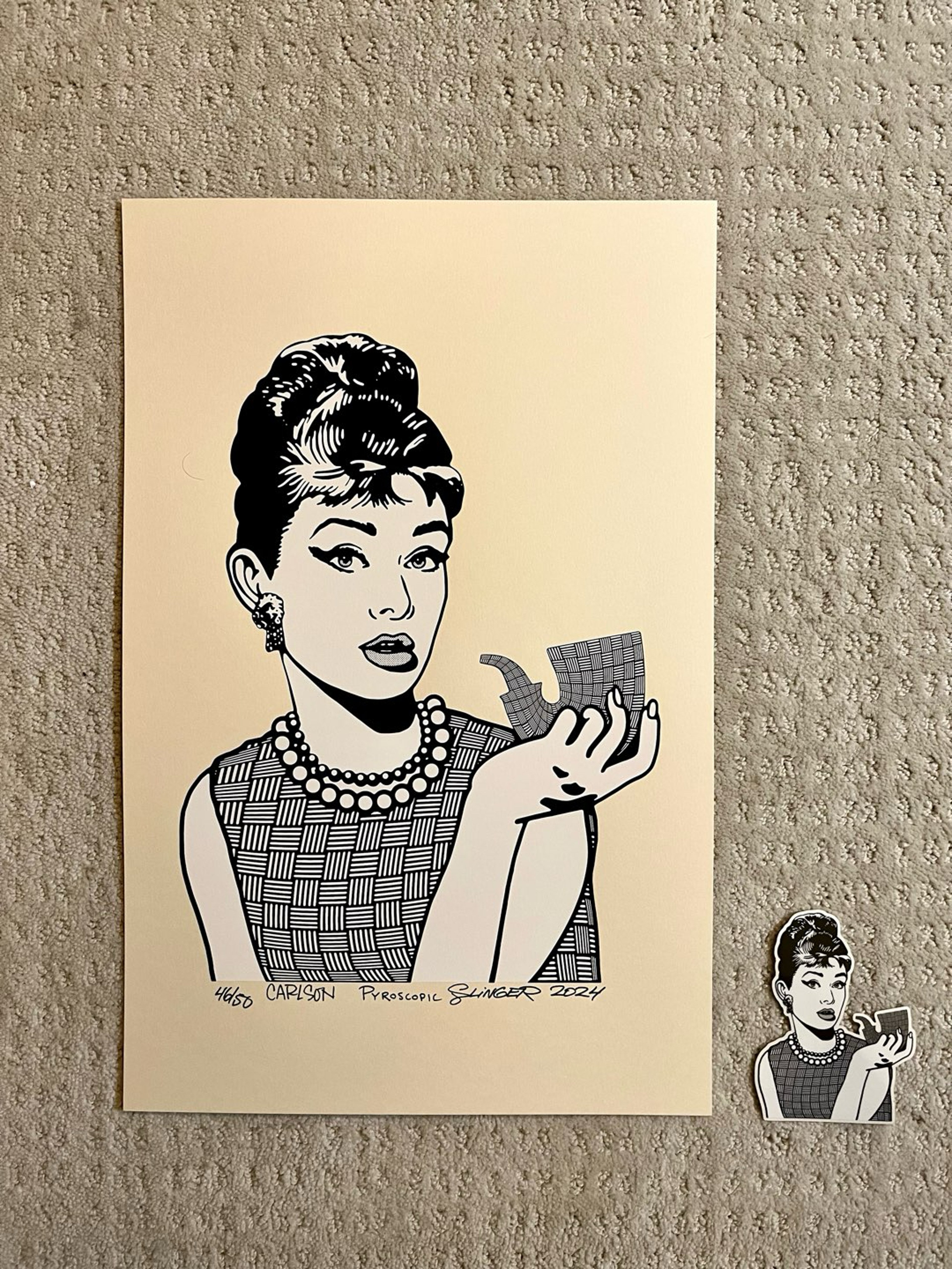 11x17 le50 “Chipstack Audrey Hepburn” Print by Slinger x Pyroscopic x Chris Carlson image 0