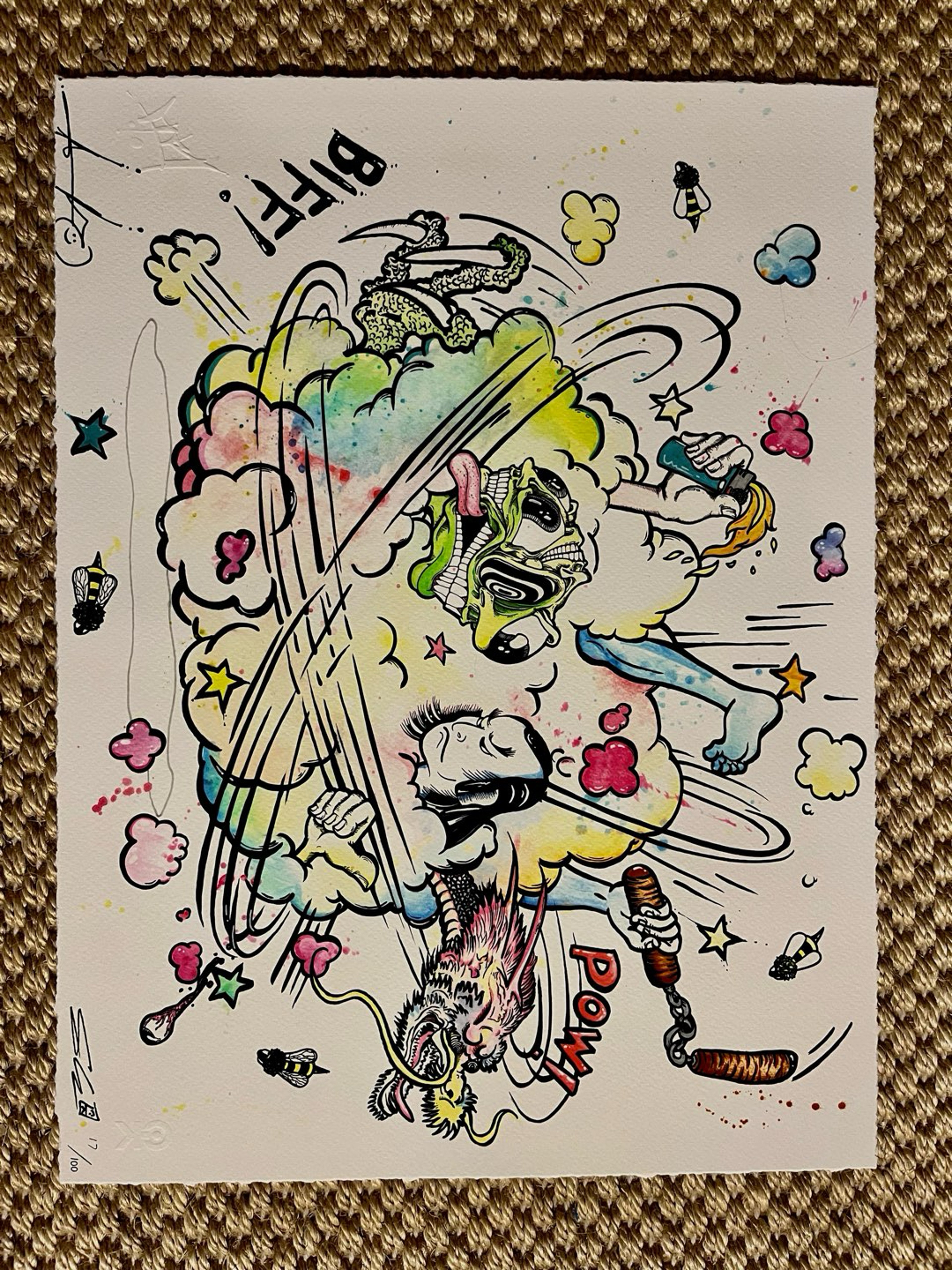 Preview pic of 12x16 Embellished le25/le100 “Fight Club” Glicee Print by Aaron Brooks x Sam Cikauskas