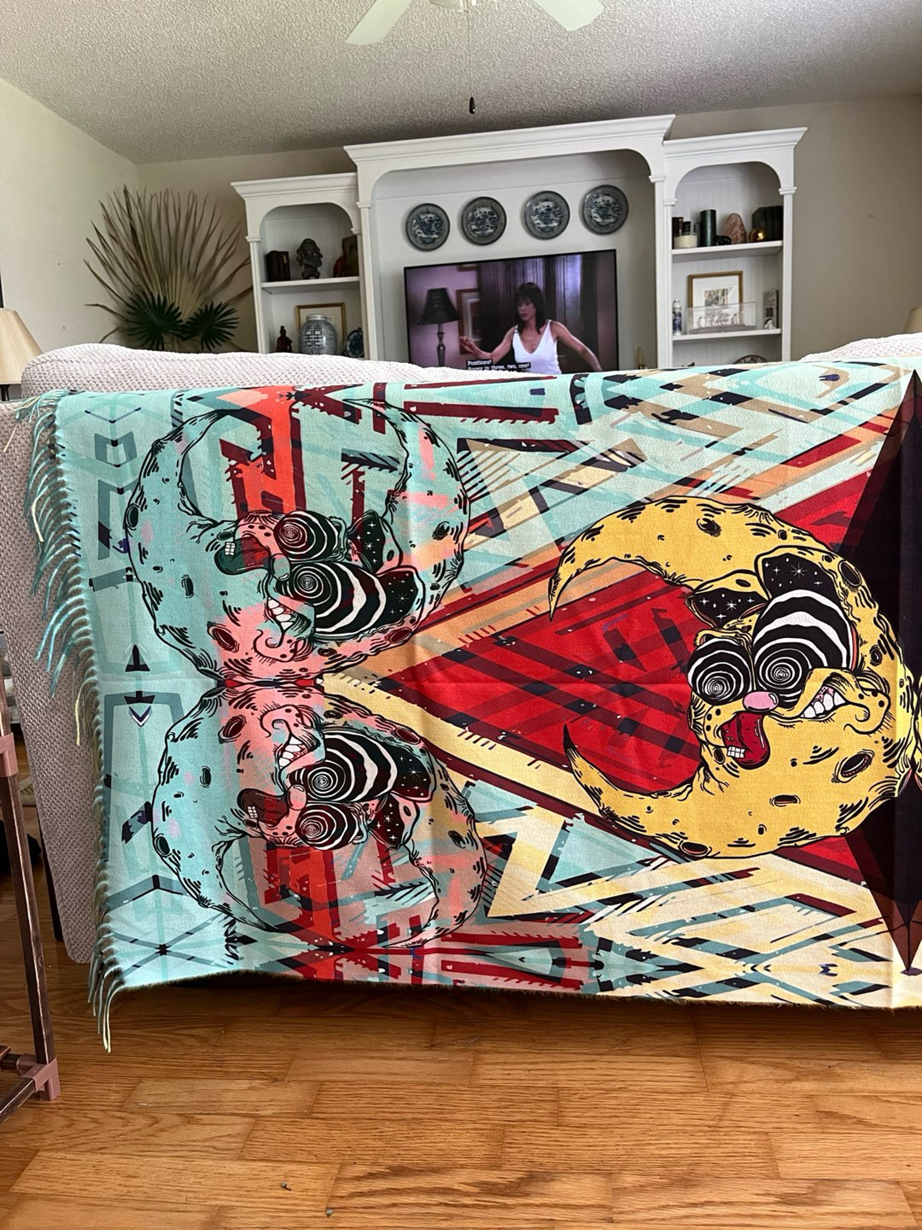 Preview pic of le150 “I Hate Moondays” 7’ x 2.5’ Pashmina - Baggie Fresh - by Aaron Brooks (abrooksart) x My Ground Score