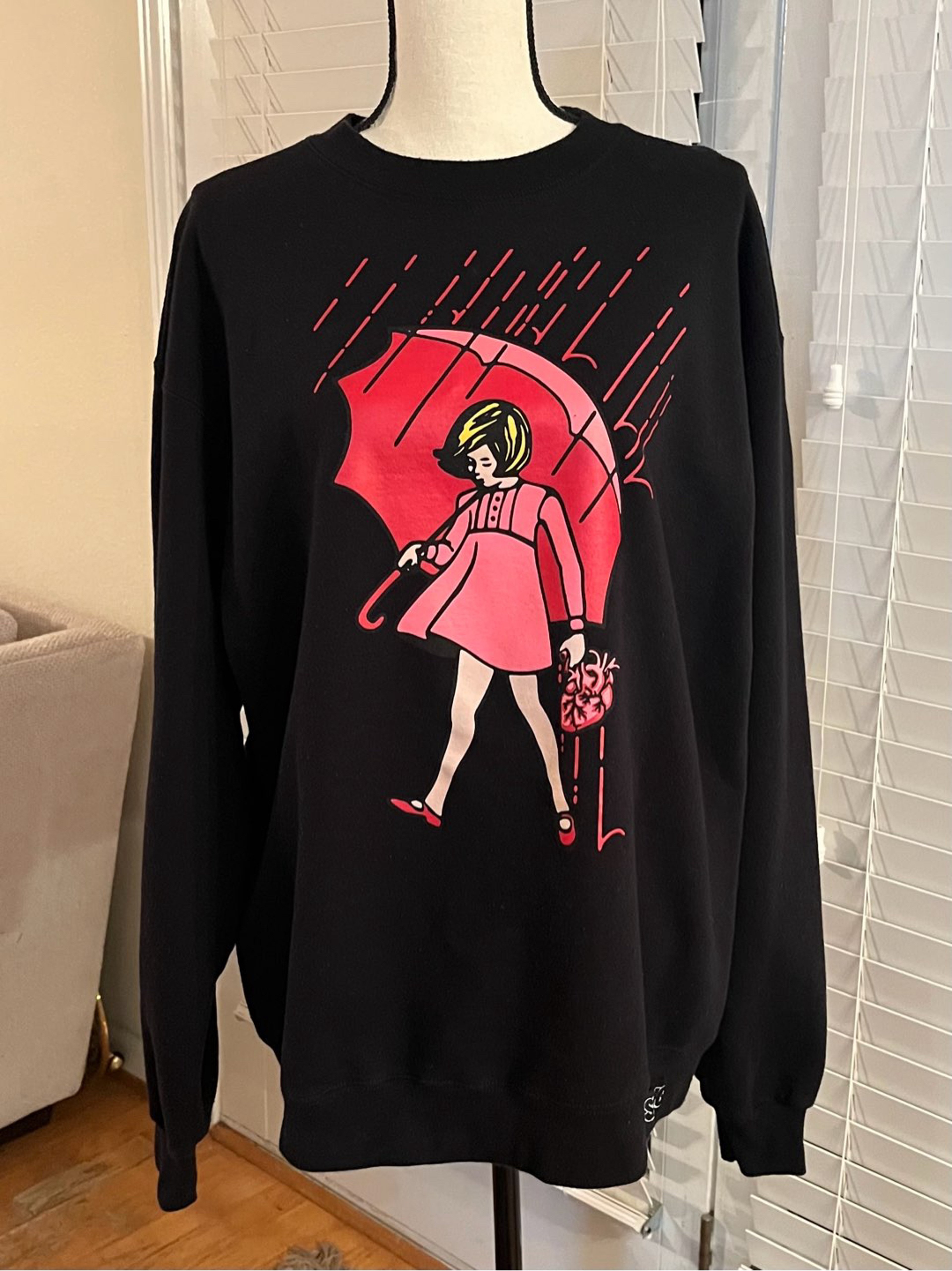 Preview pic of XL “Reign In Blood” Girl (Heart Girl) Authentic Champion Crewneck Sweater by Slinger