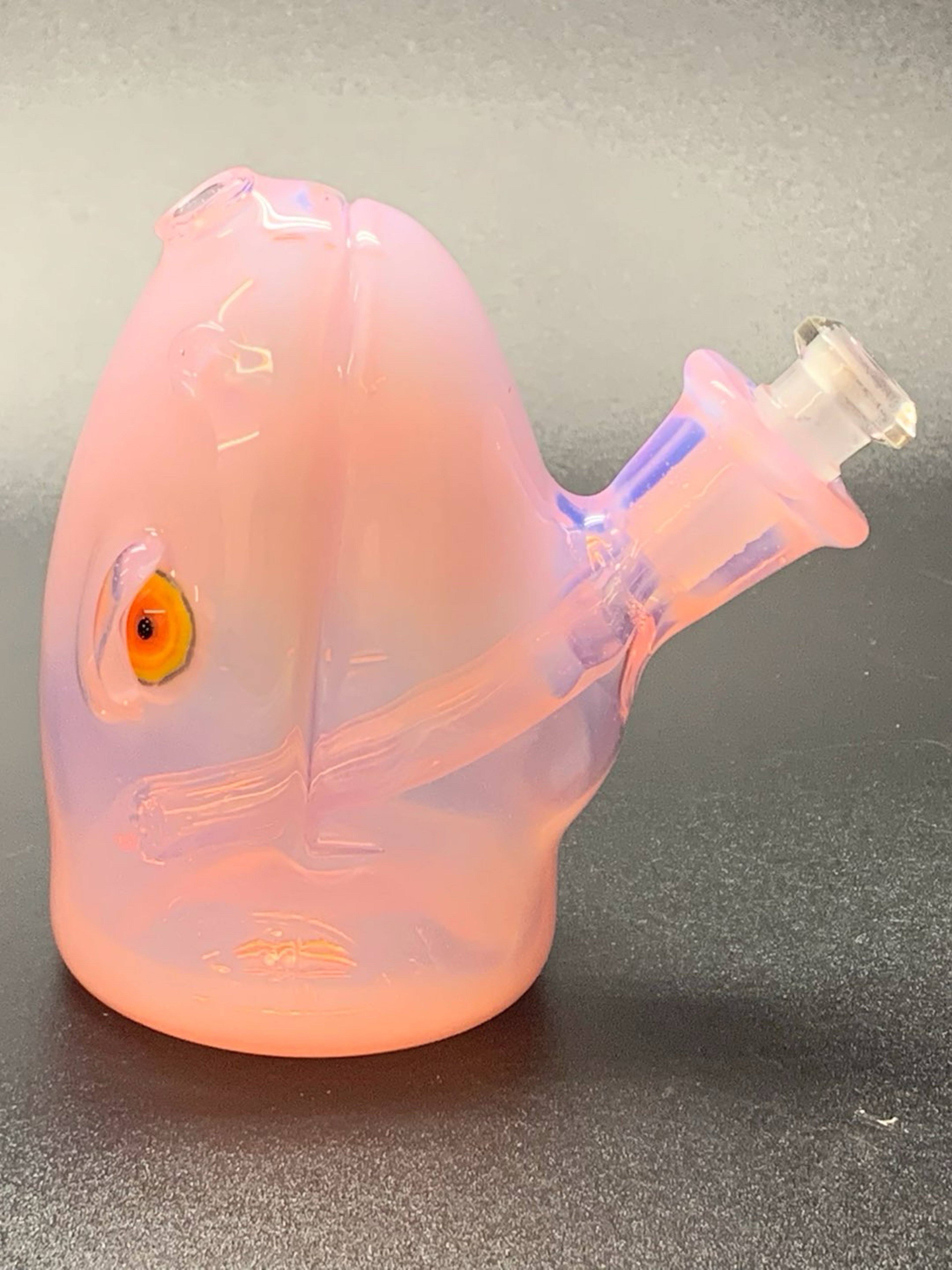 Preview pic of Elbo Glass Pink Slyme Dino Head Bubbler