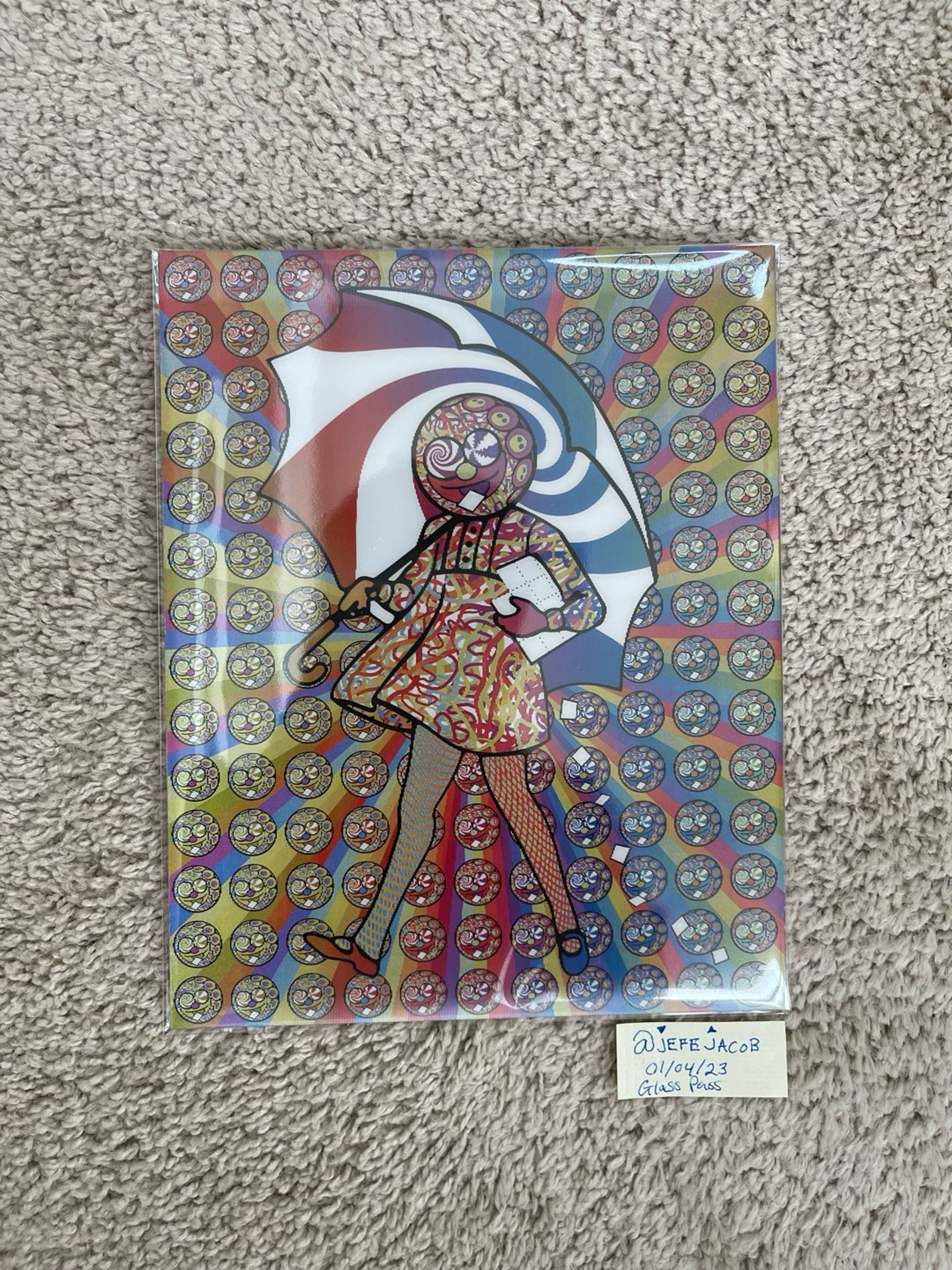 Preview pic of Slinger X Mike Gong “Color Shift” Lenticular Print Acid Eater Girl