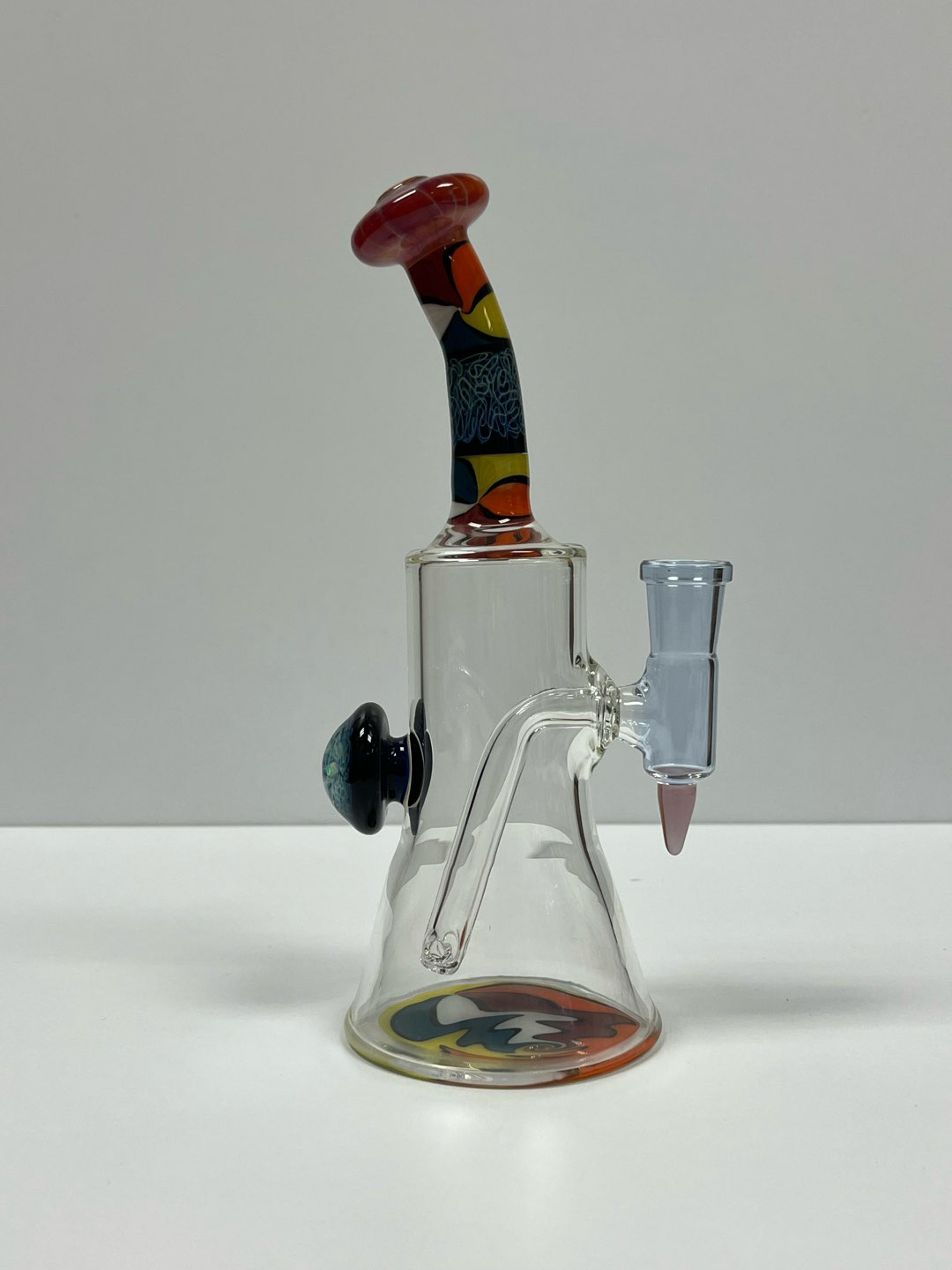 Chuck B Glass rig with bent neck, lots opal squiggle tech image 0