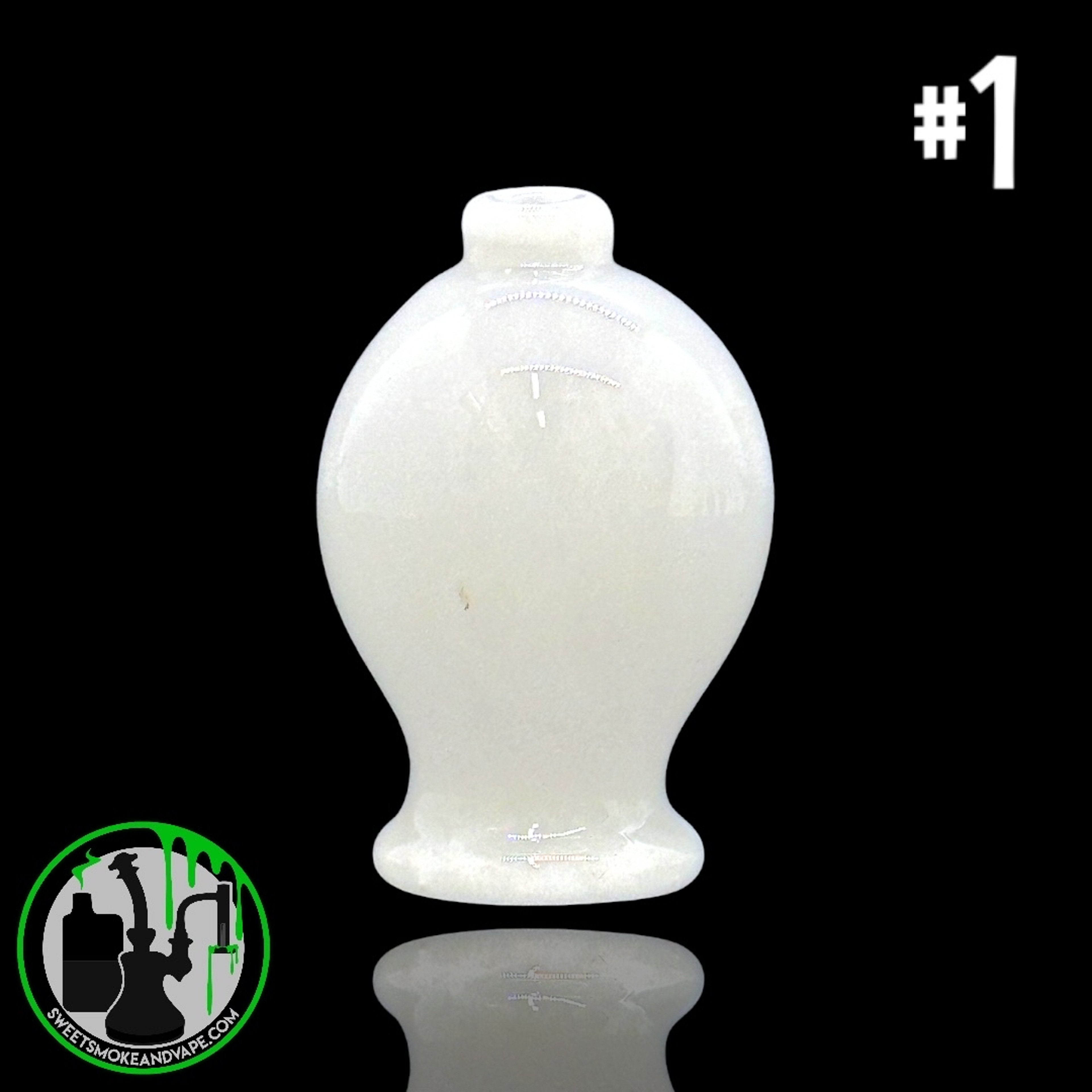 Preview pic of Daniel's Glass Art - Bubble Carb Cap #1 - White