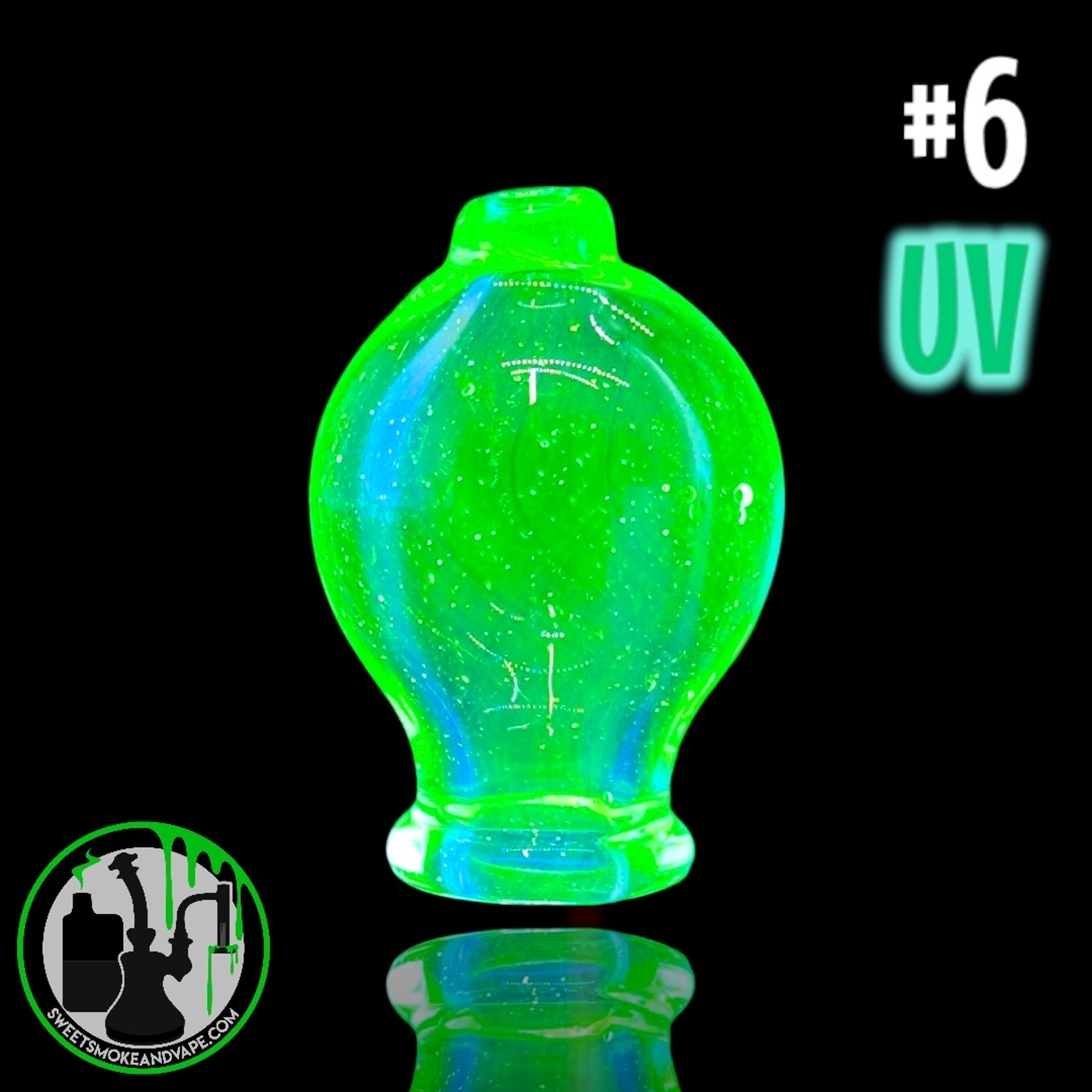 Daniel's Glass Art - Bubble Carb Cap #6 - UV Green image 0