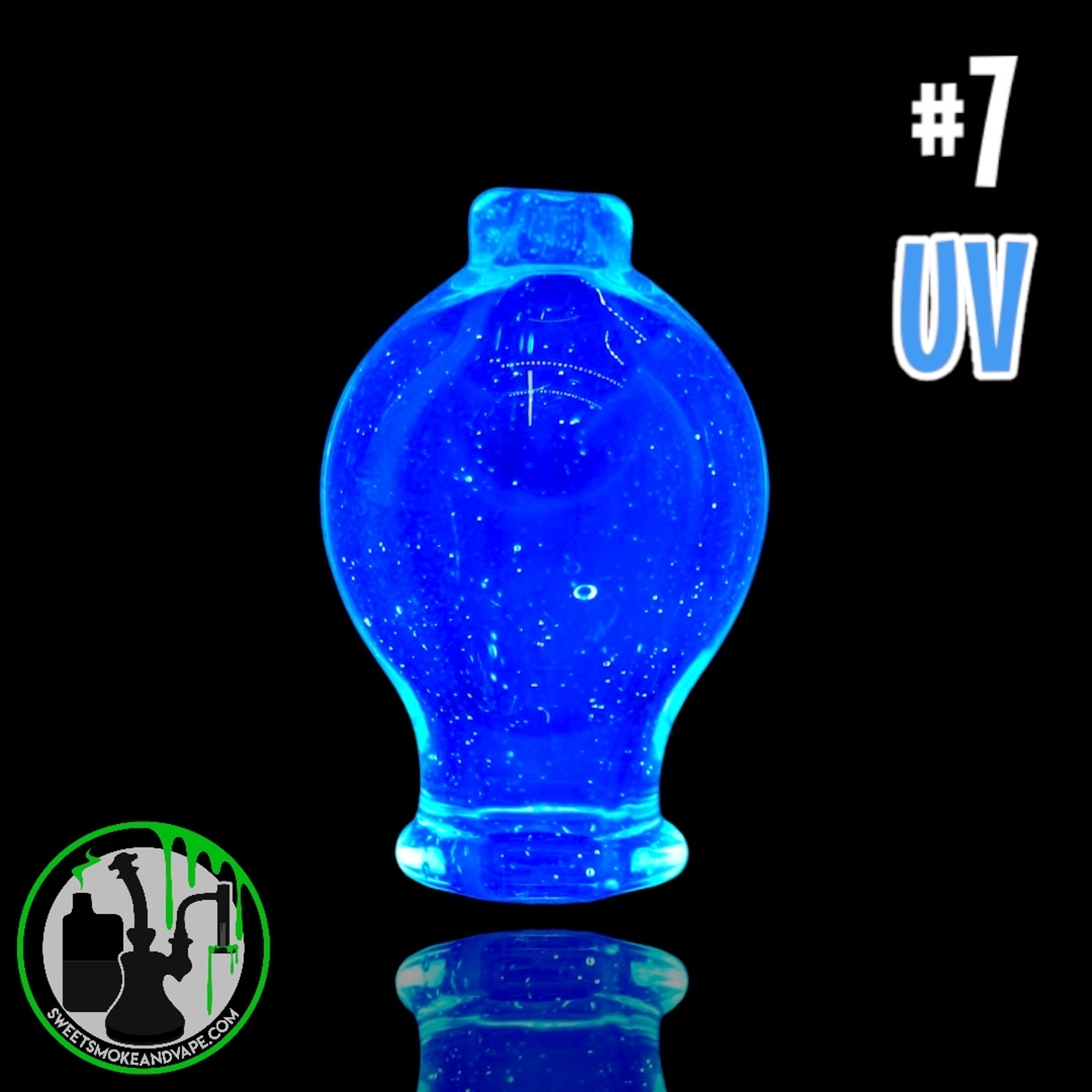 Preview pic of Daniel's Glass Art - Bubble Carb Cap #7 - UV BLUE