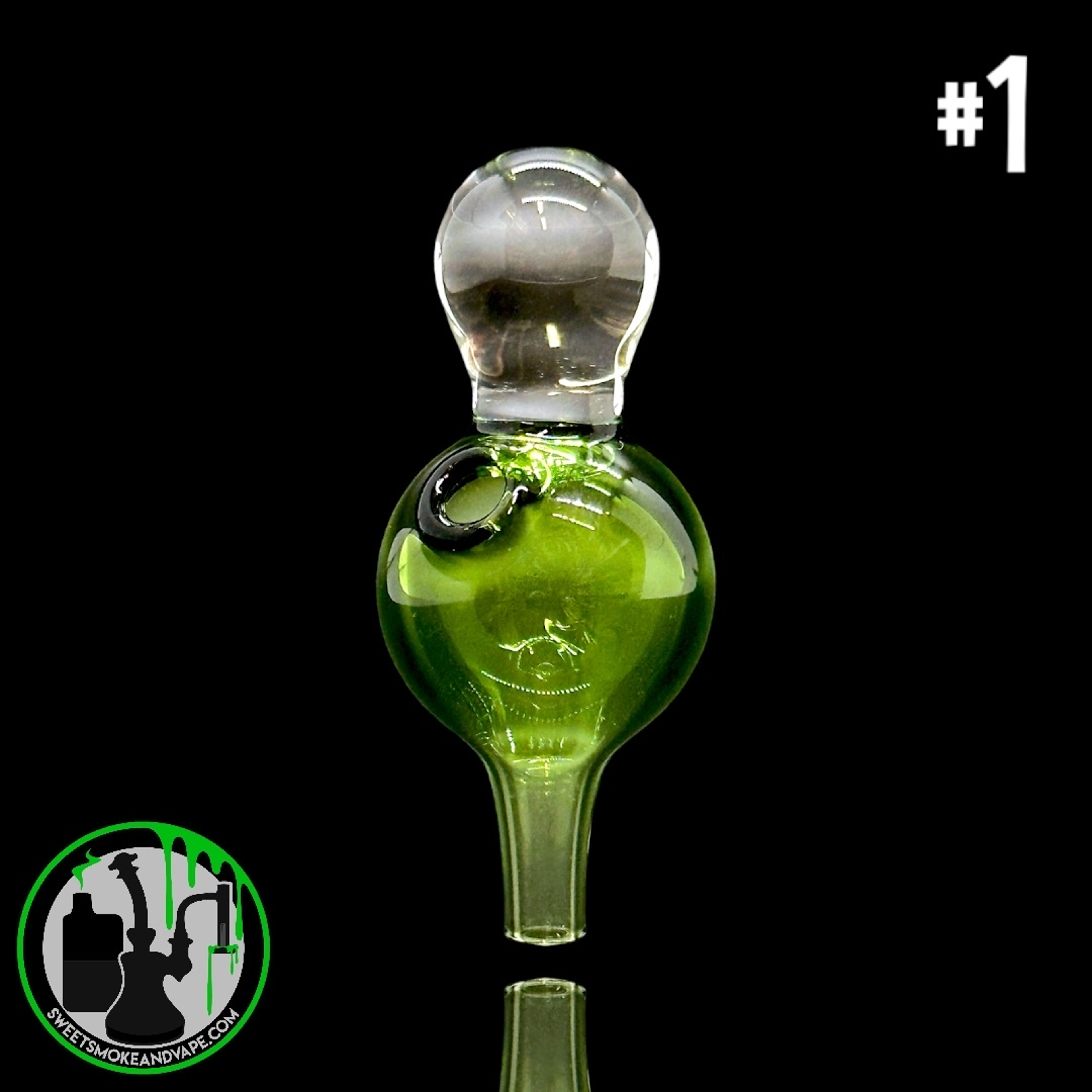 Preview pic of CPB Glass - Directional Carb Cap (Green & Clear Top)
