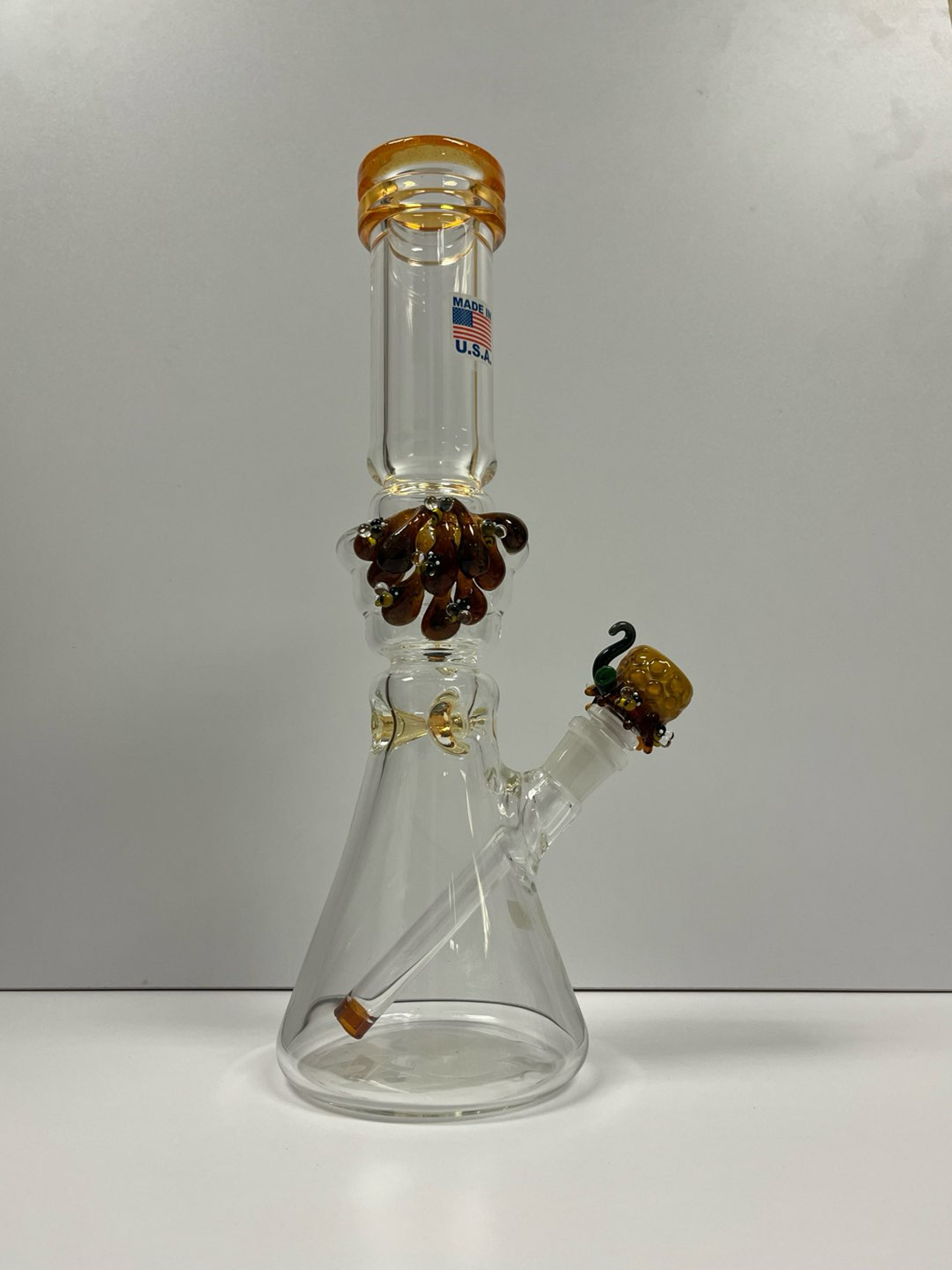 Preview pic of Empire Glassworks Beehive Bees and Honey tube lots of detail