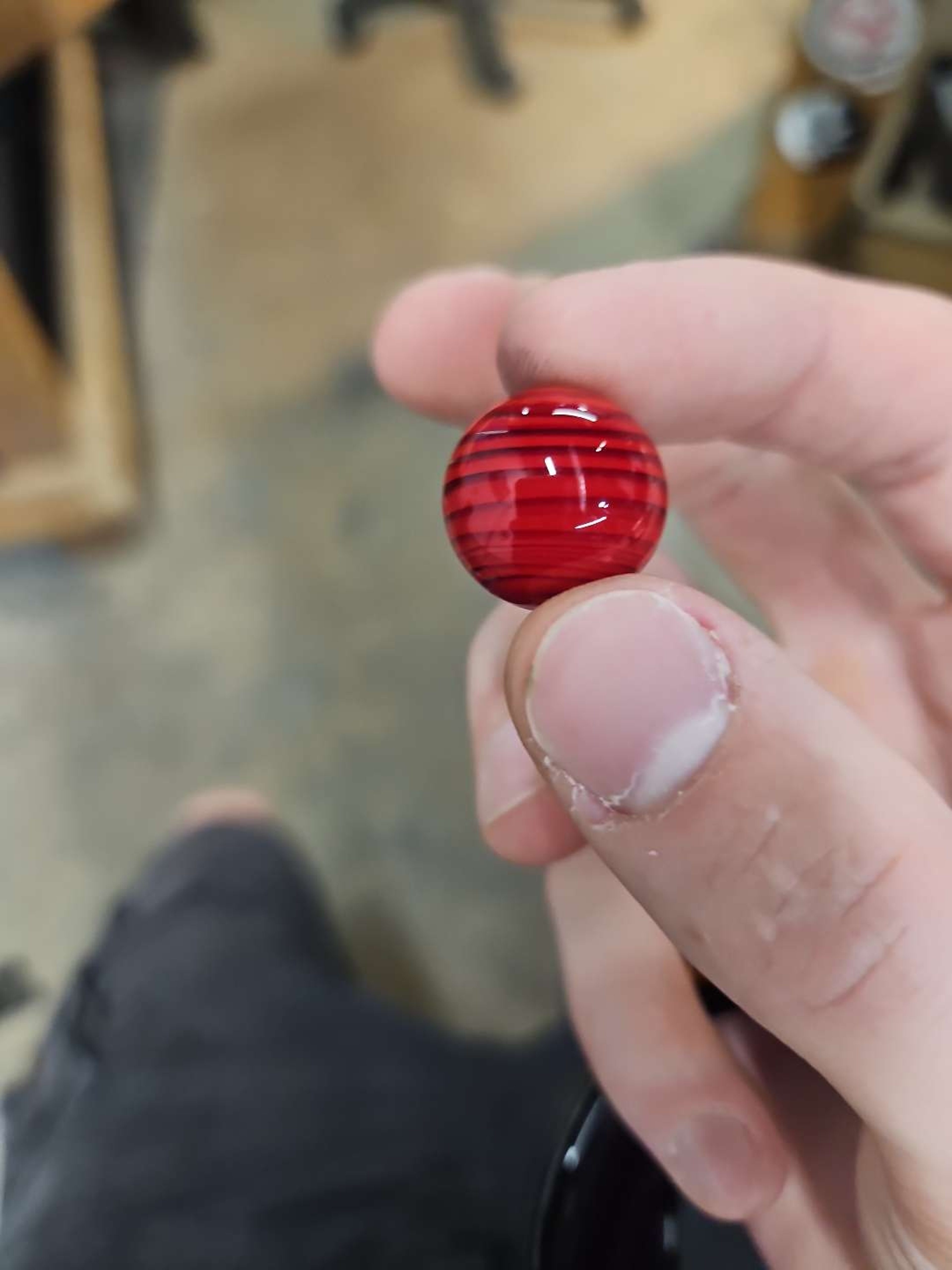 NS Cherry red cane twist Valve topper image 0