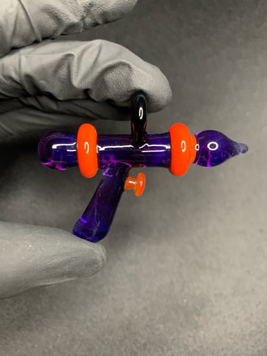 Preview pic of Gold Purple/Orange Crayon ray gun pendant