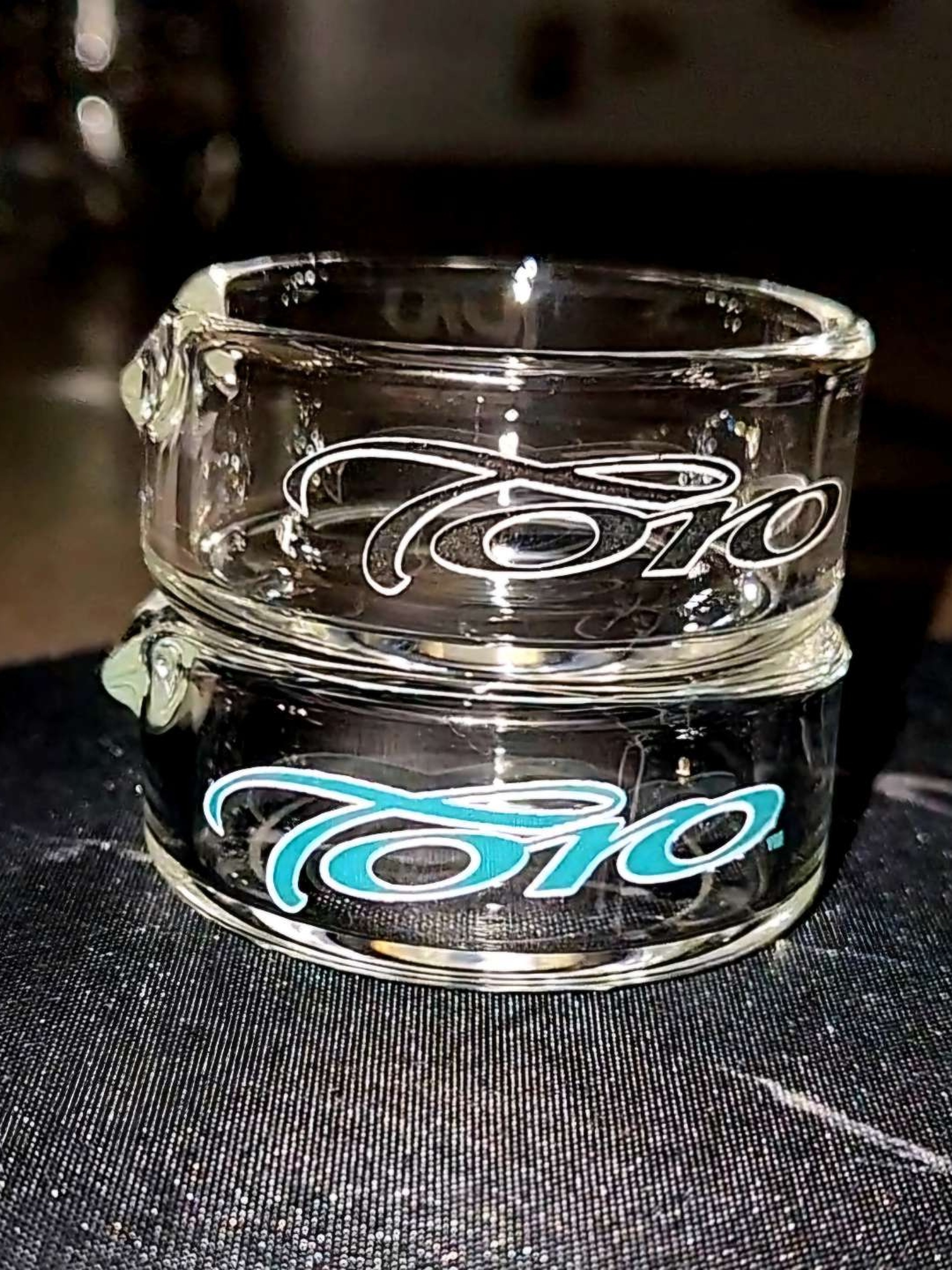 Preview pic of **price drop** Toro glass dish (blk & green)