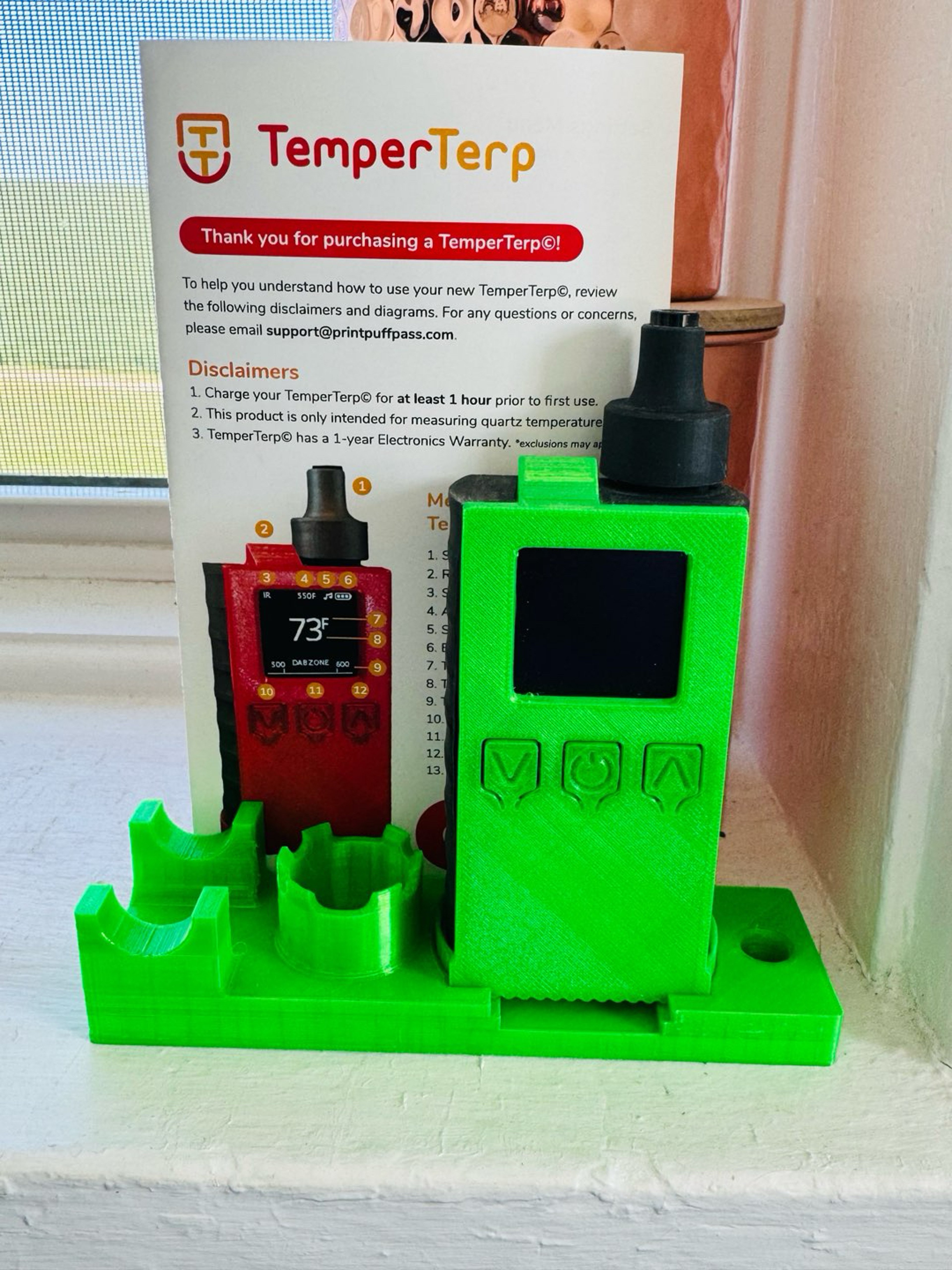 Preview pic of Temper terp infrared measurements for quartz timer alarm set function