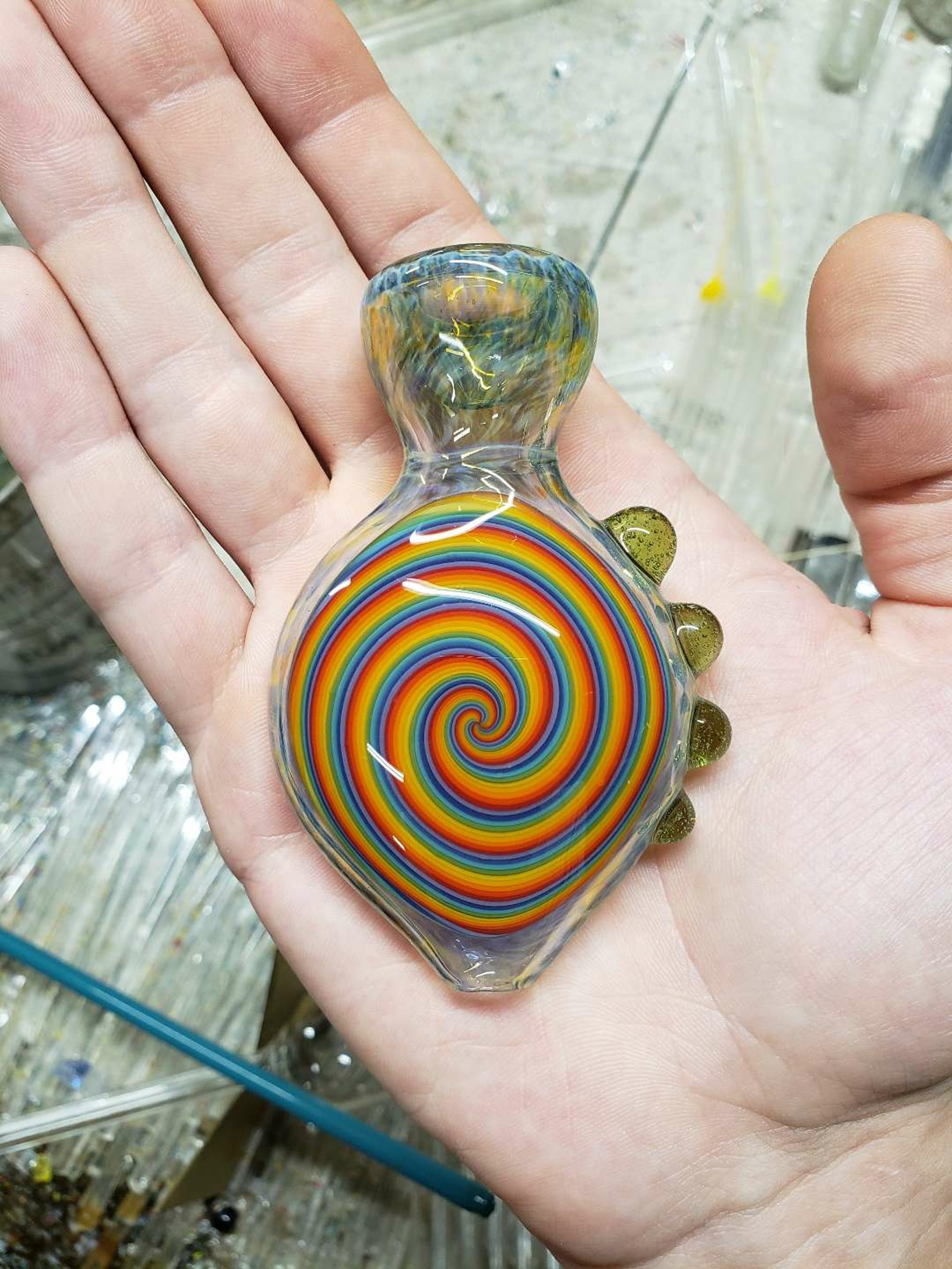 Preview pic of Rainbow Spiral disc Chillum