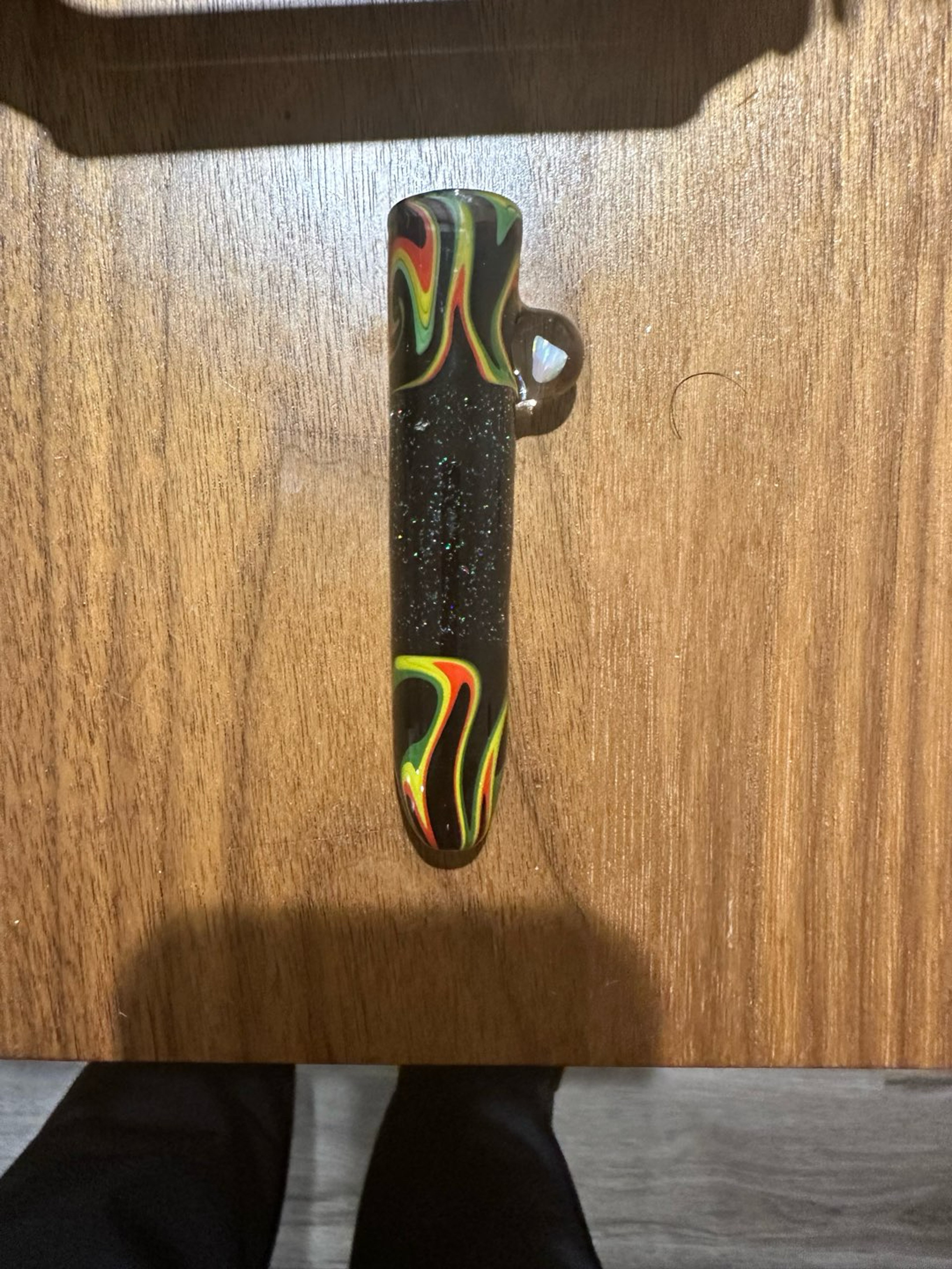 Preview pic of DZ Glass Rasta and Crushed Opal Chillum Unused