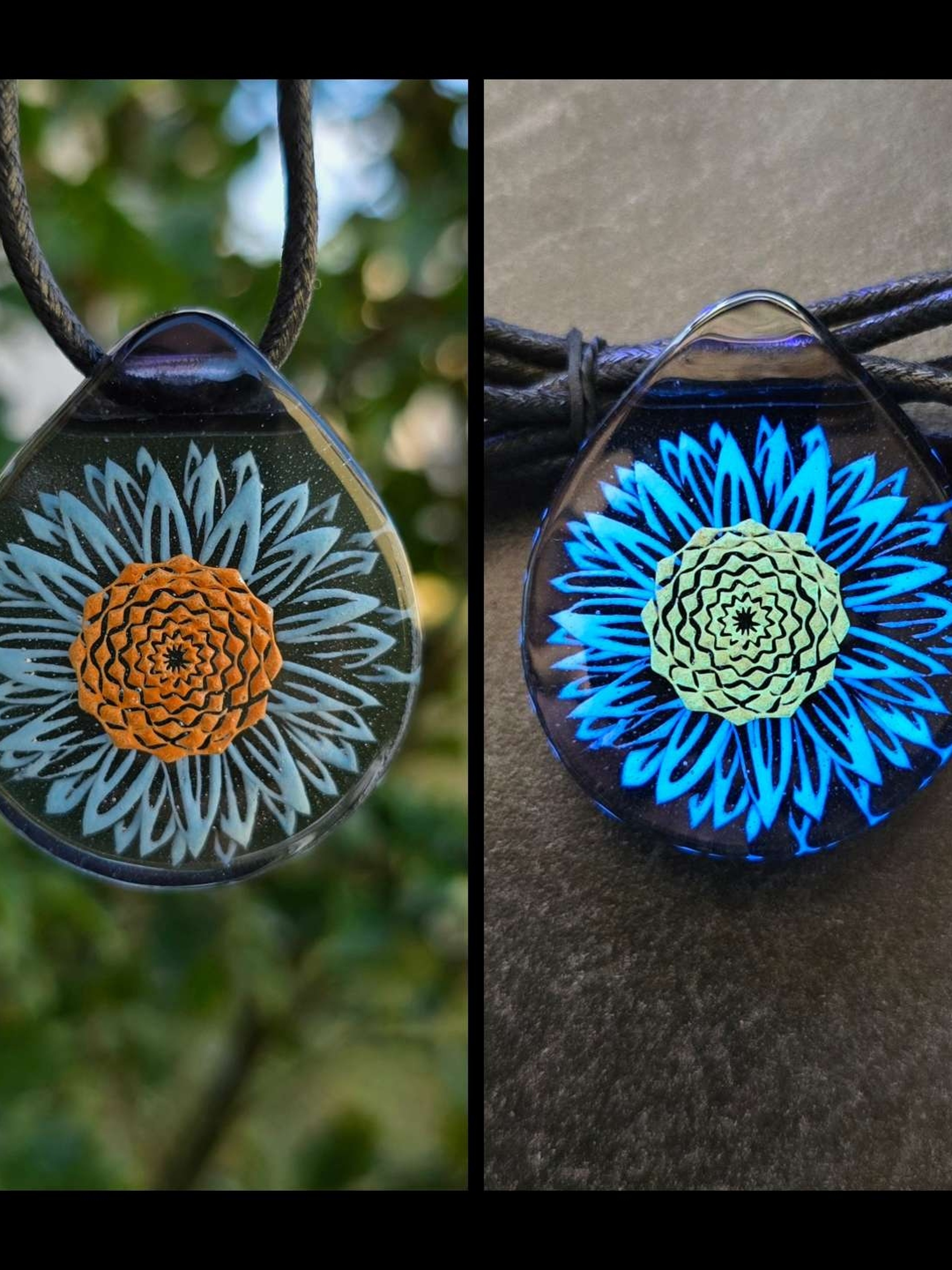 Sunflower Glass Glow Pendant image 0