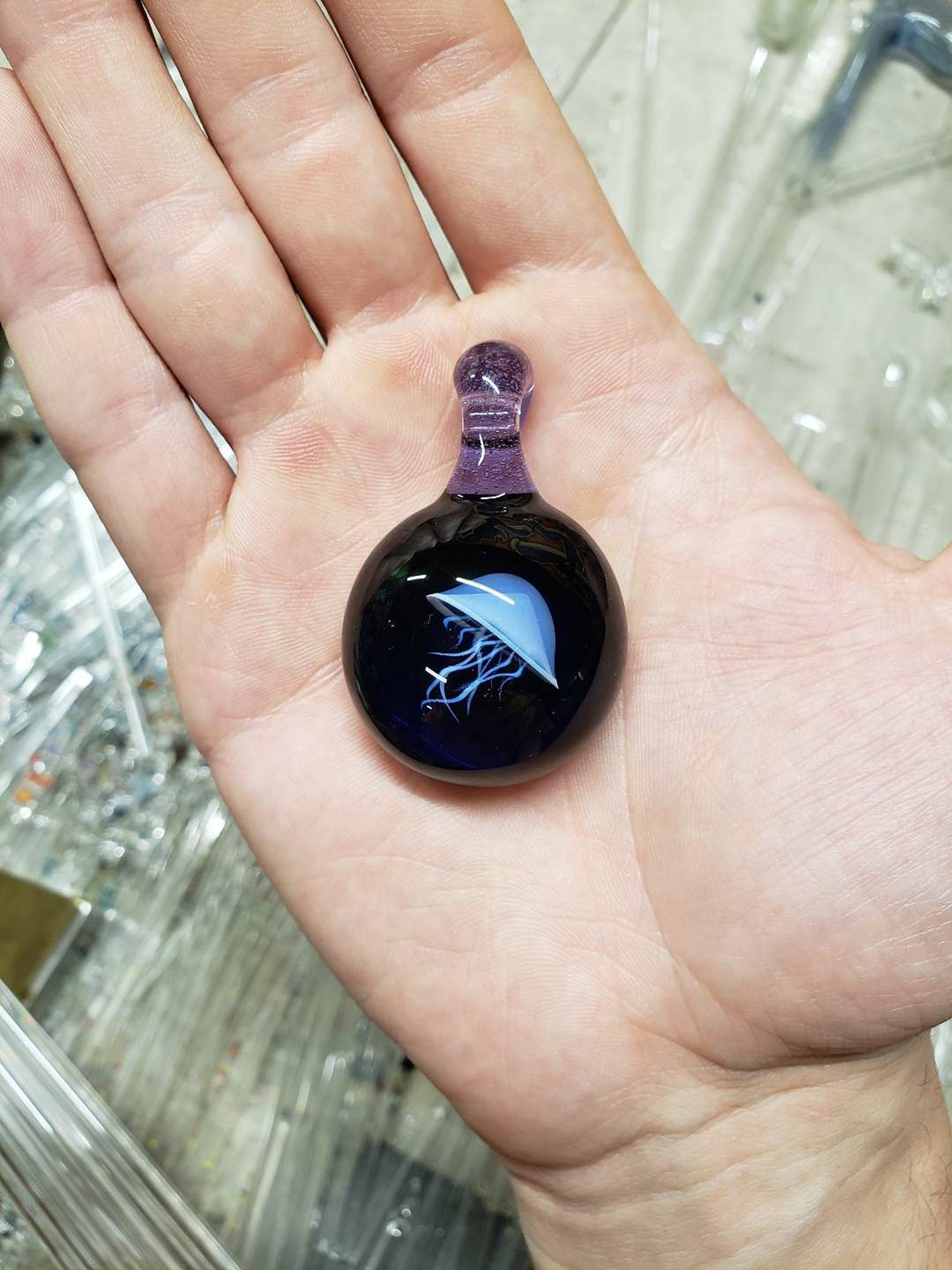 Preview pic of Purple jellyfish pendant by Mwbglass