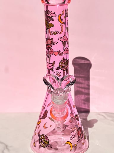 Preview pic of 10 inch pink artistic bong