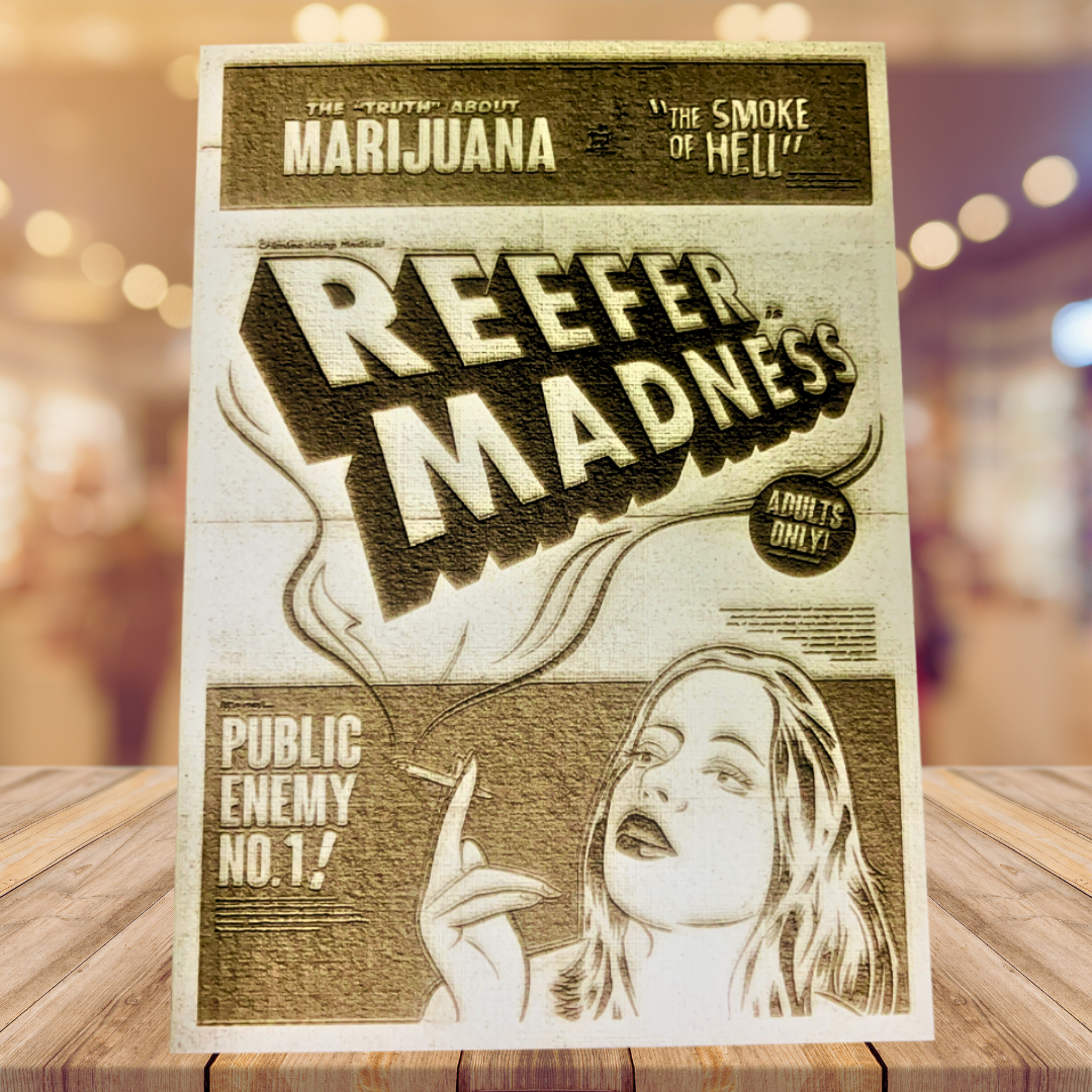 Preview pic of Custom Engraved Reefer Madness Canvas Poster 1 of 5