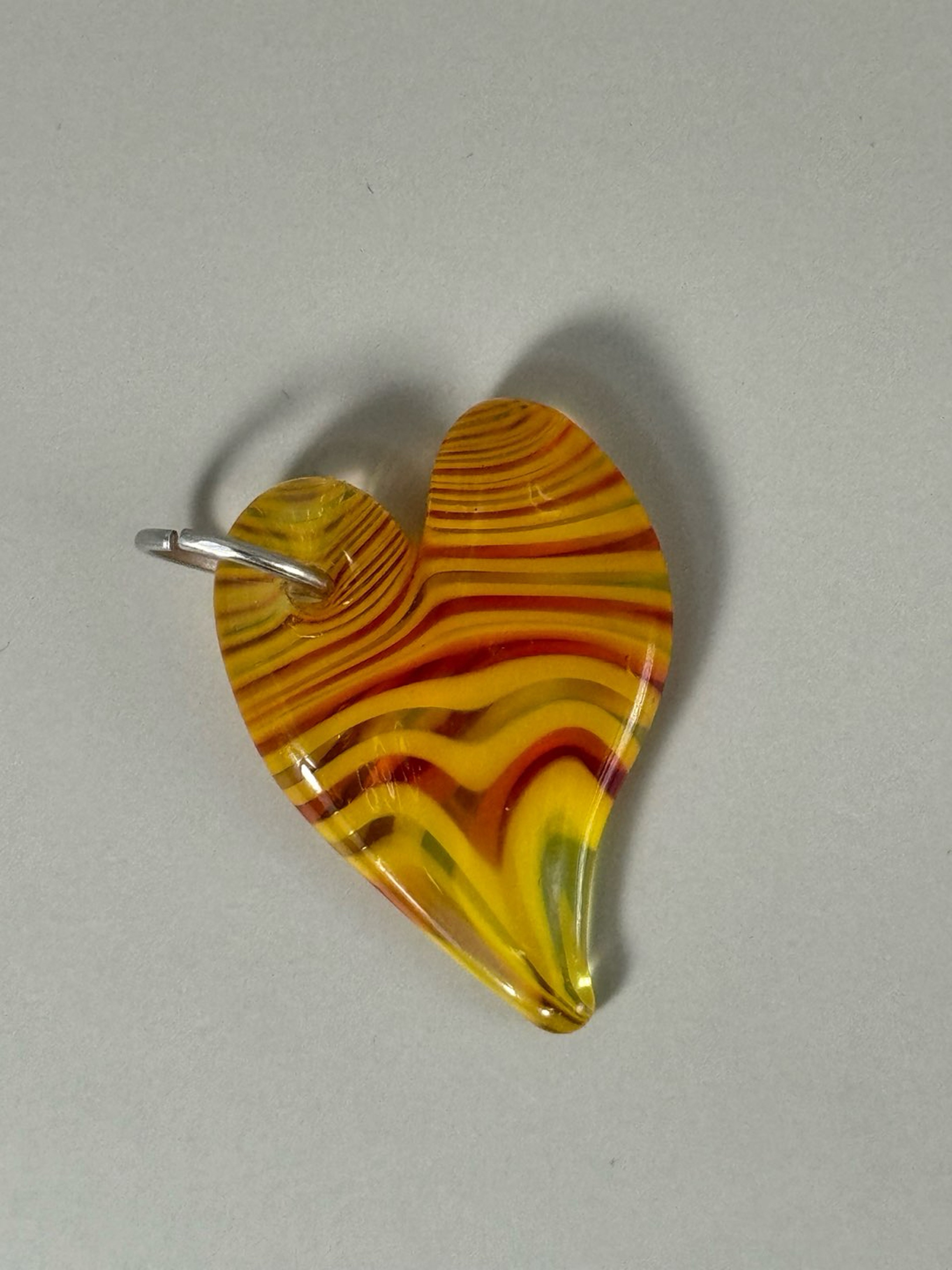 Heart pendant with metal loop bail image 0