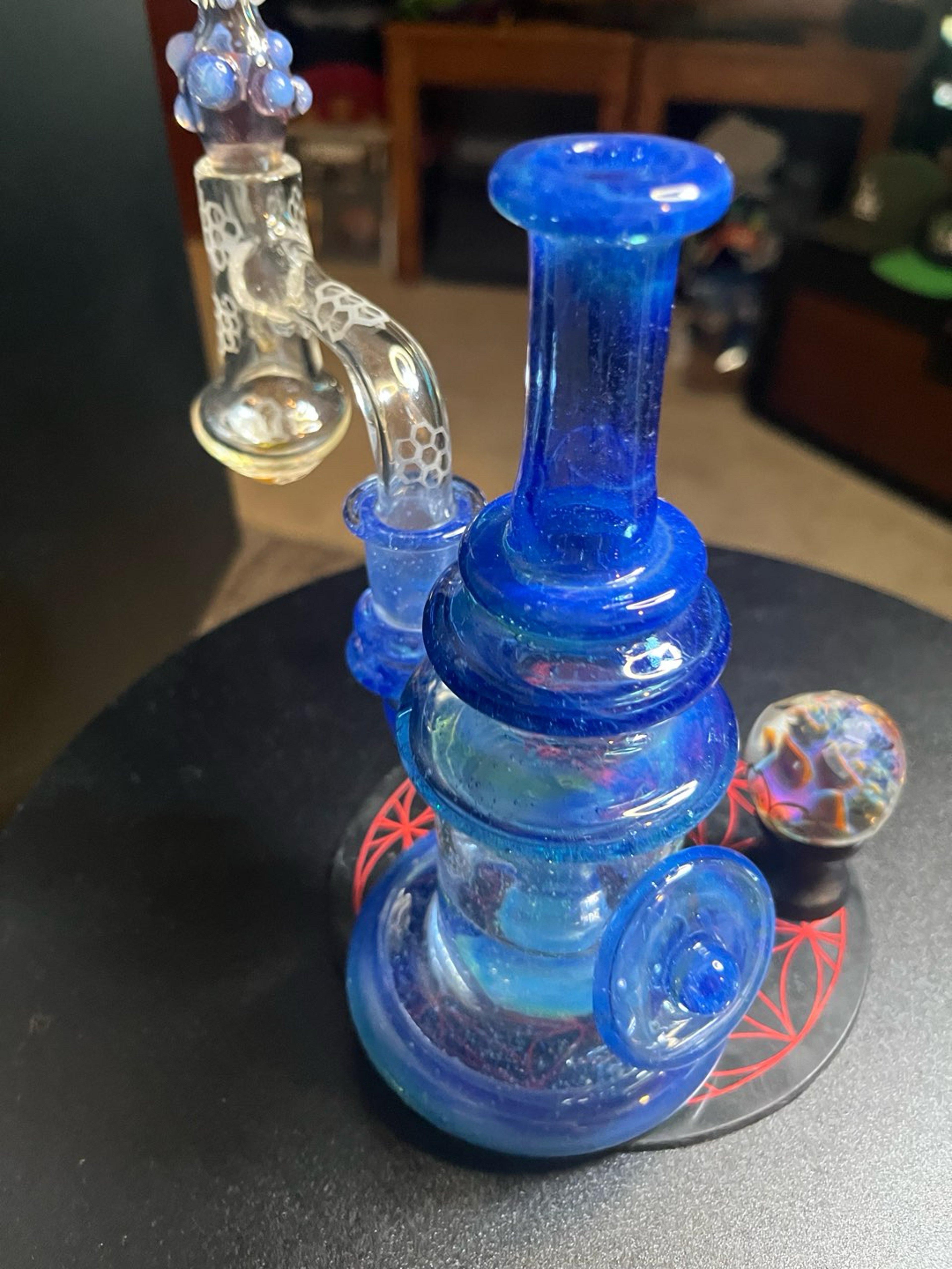 Preview pic of Gentry Glass 14mm Sonic w/ crushedopal and fume!