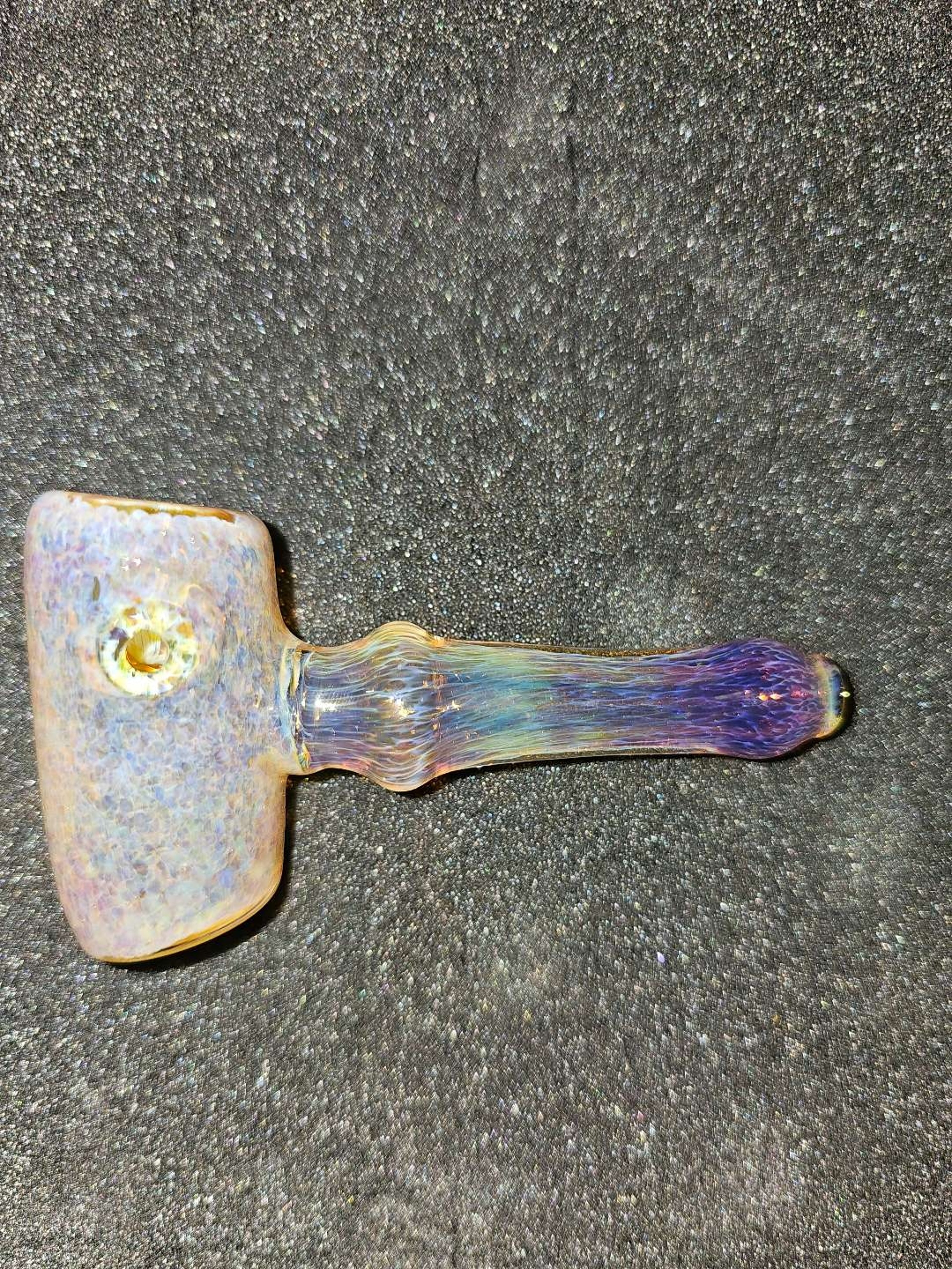 Preview pic of Amber yellow hammer pipe with coin opal.