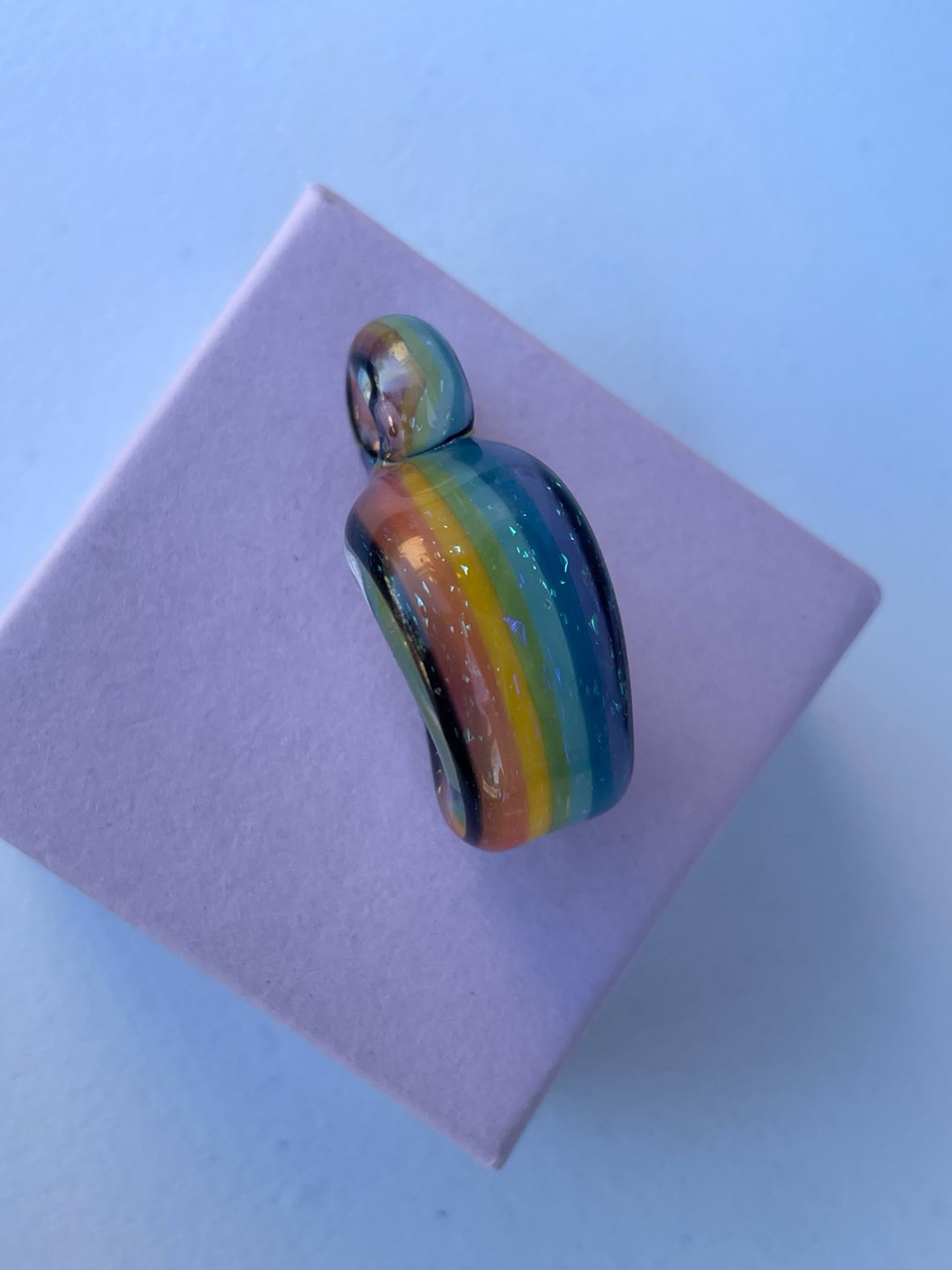 Preview pic of Rainbow sparkly swirl pendant