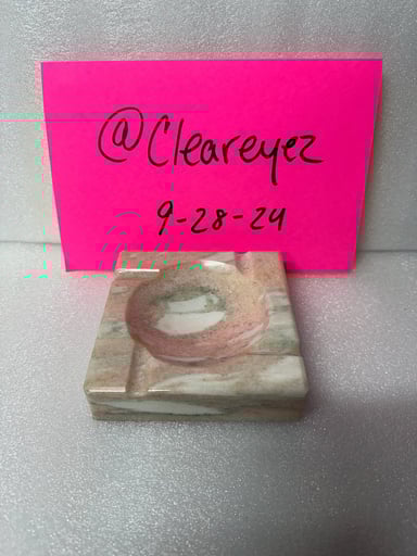Preview pic of Vintage Rose Pink Quartz Marble Ashtray