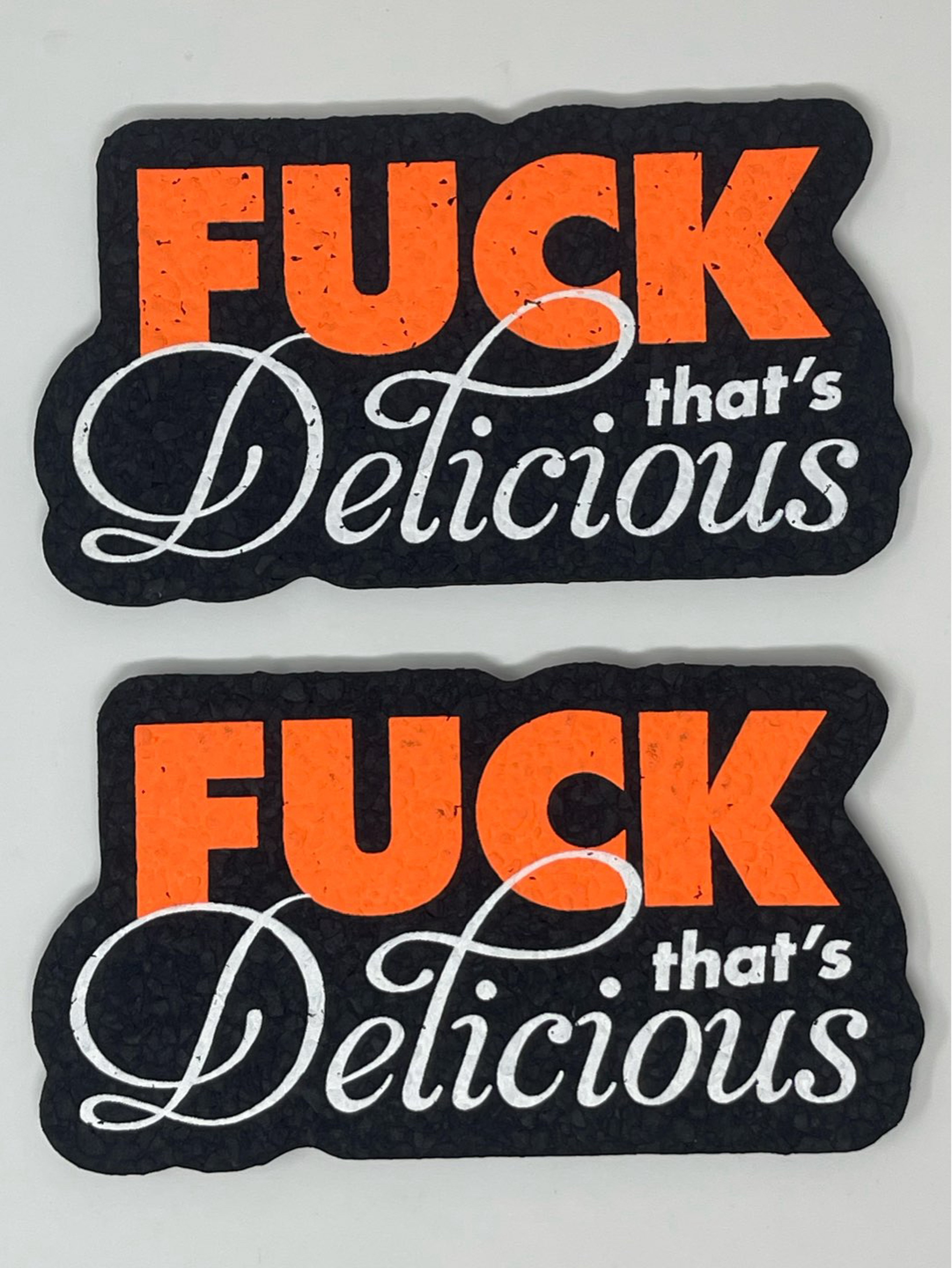 Preview pic of Fuck that’s Delicious UV moodmat (set of 2)