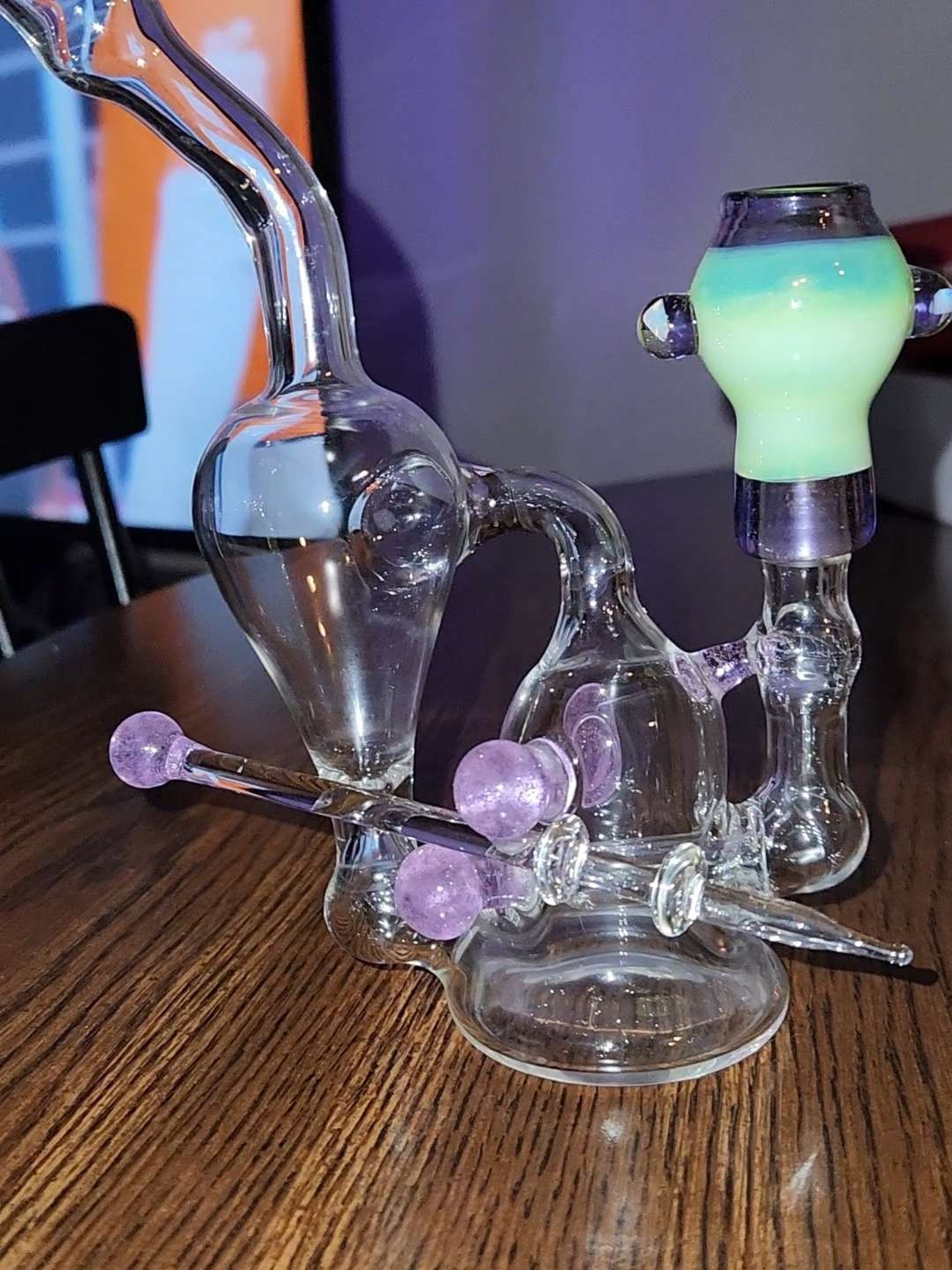 Preview pic of Matt Chandler stemline (2hole diffy) to recycler w/ HI Gavel v3 banger (not pictured)