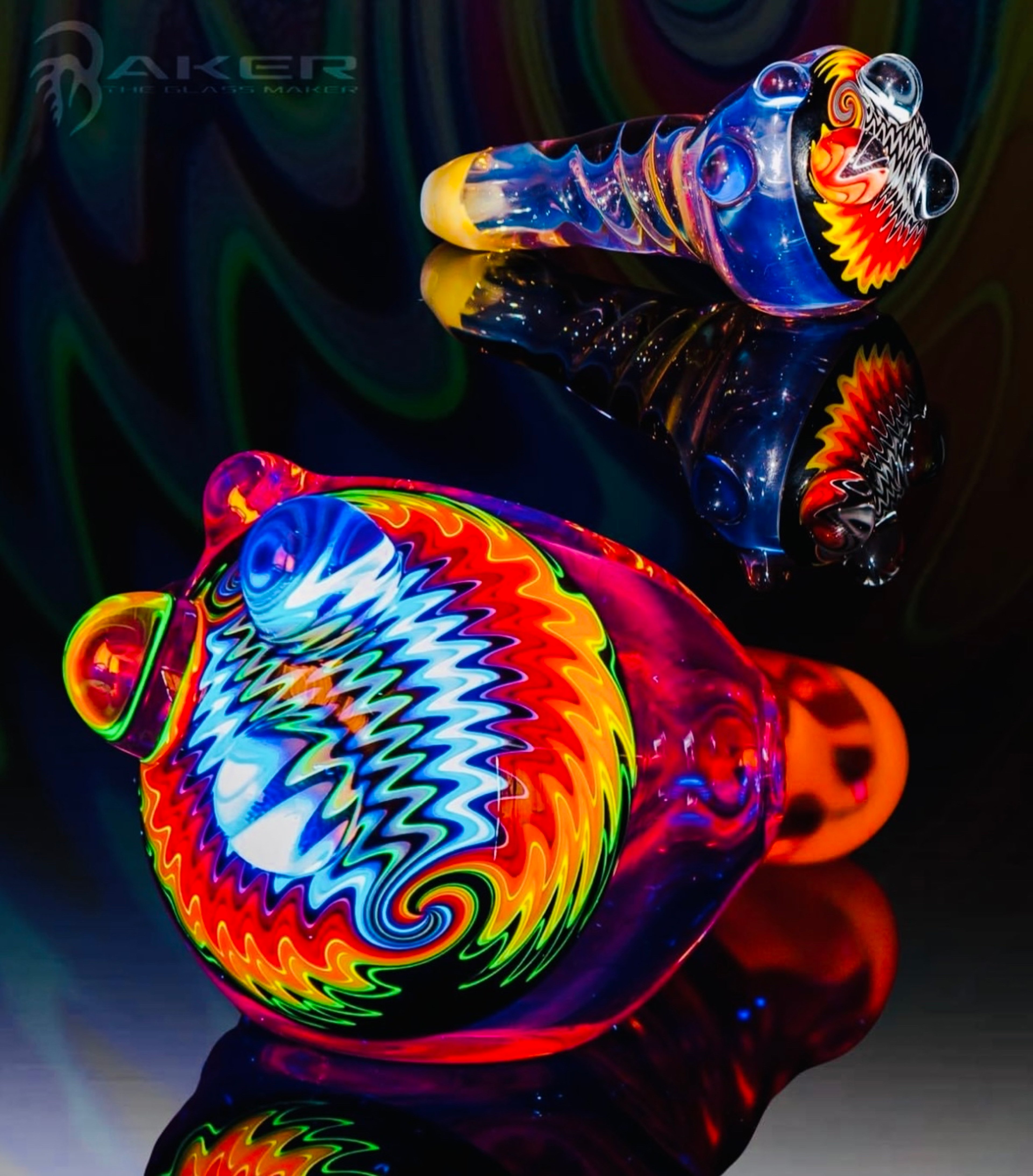 Preview pic of Baker glass headie handpipe collector quality brand new never used