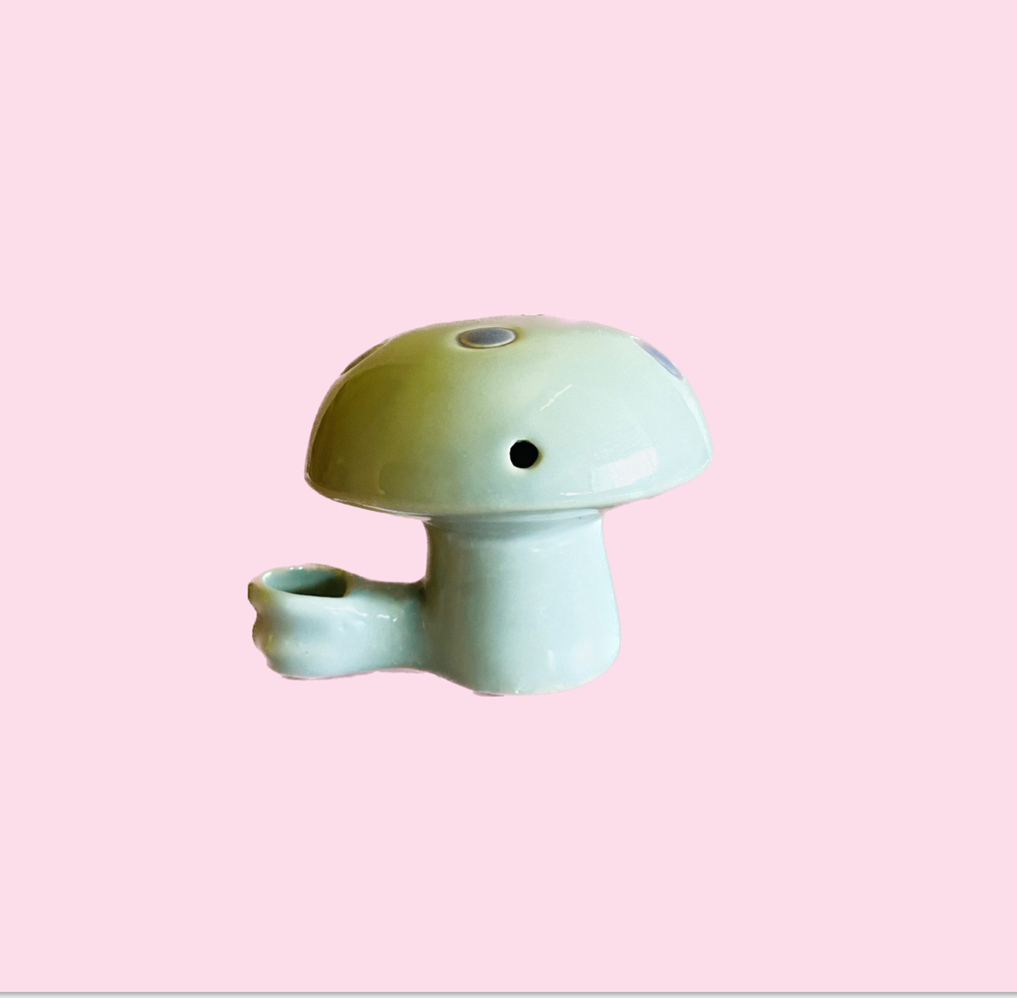 Preview pic of Handmade Blue and Purple Ceramic Mushroom Pipe