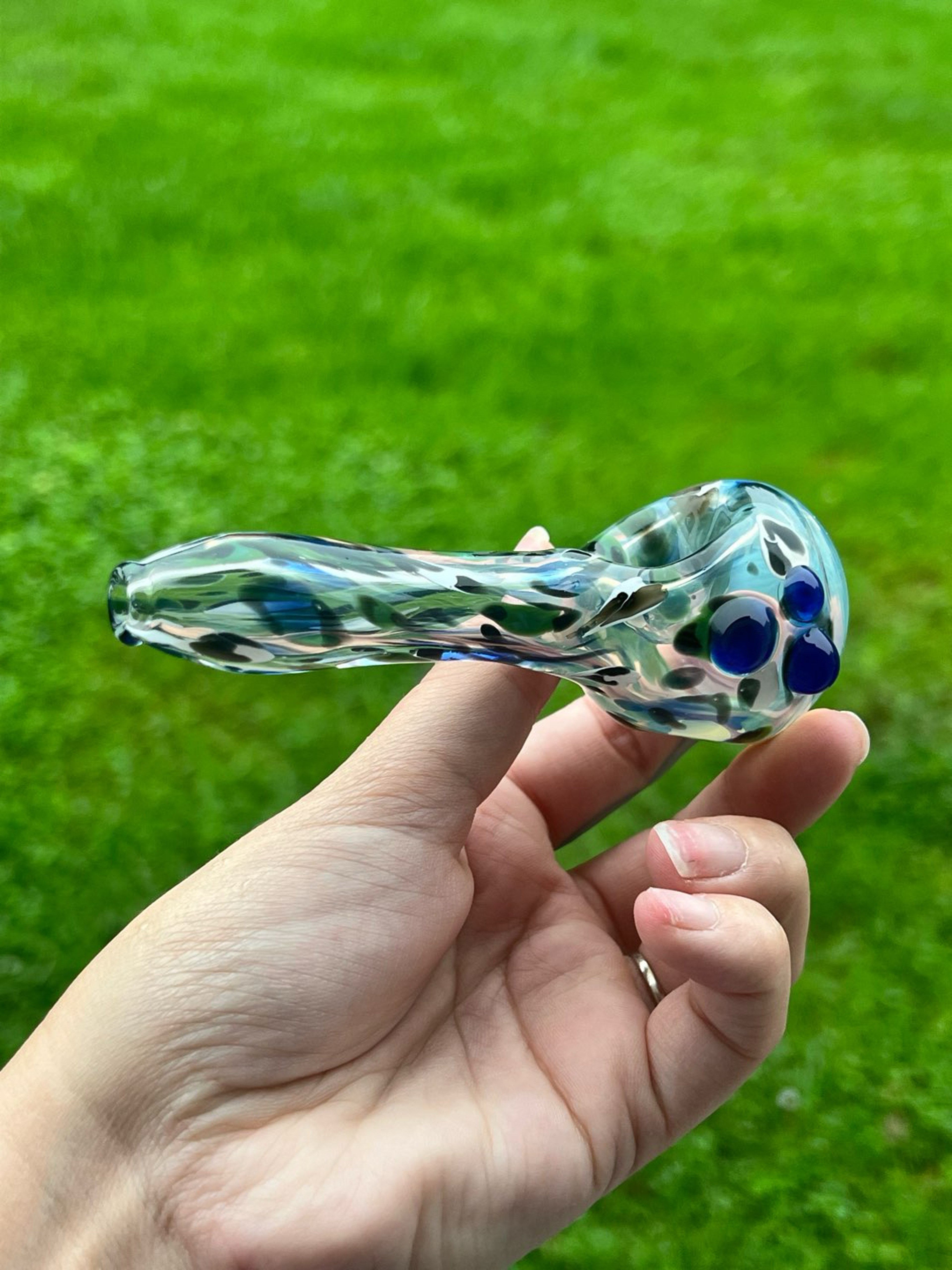 Preview pic of 🐆 Blue/Green Cheetah Pipe