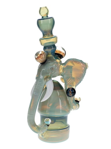 Preview pic of Jahnny Rise Glass Blue & Purple CFL Elephant Recycler