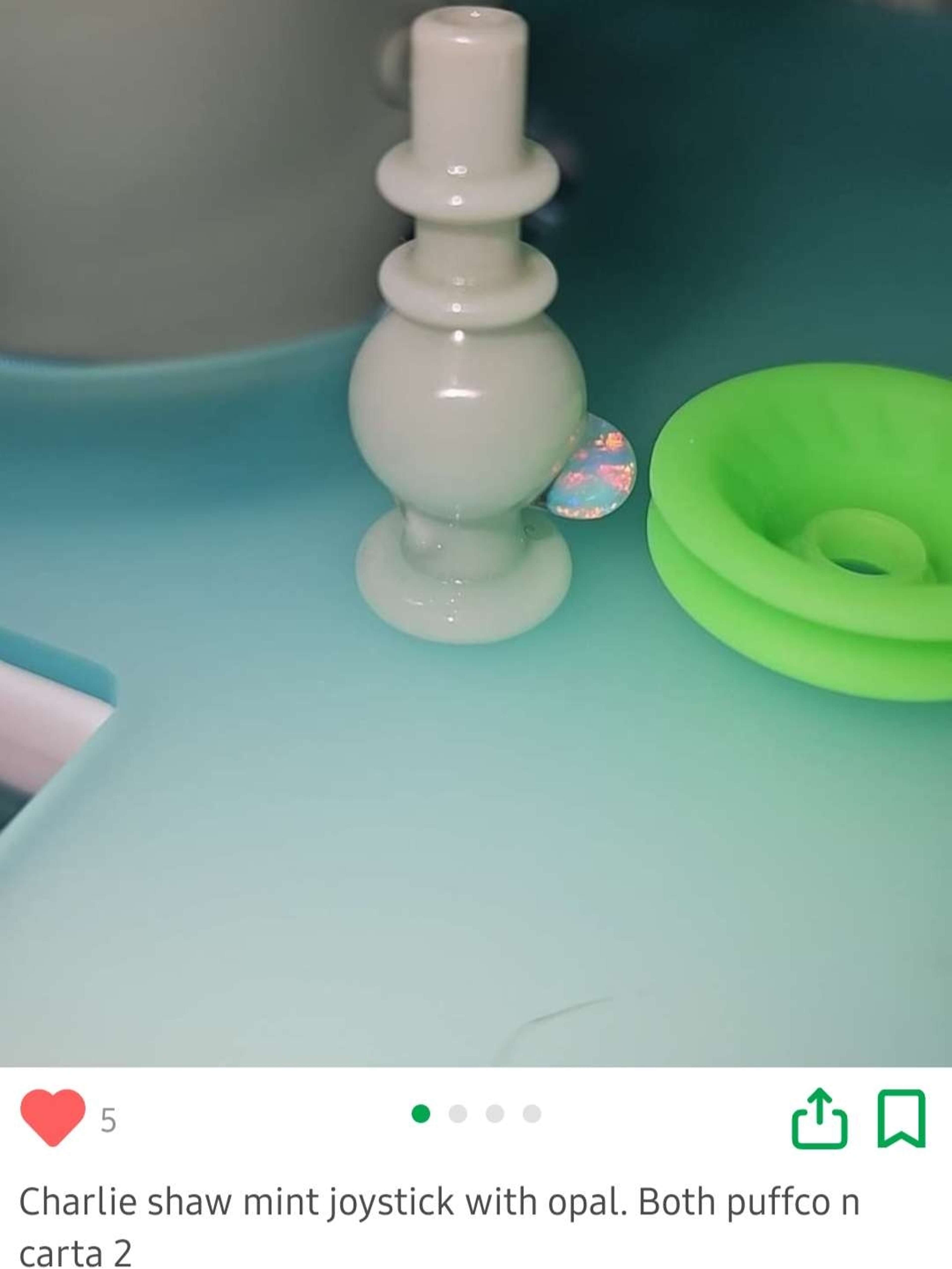 Preview pic of Puffco/Carta 2 Mint joystick with opal by Charlie Shaw