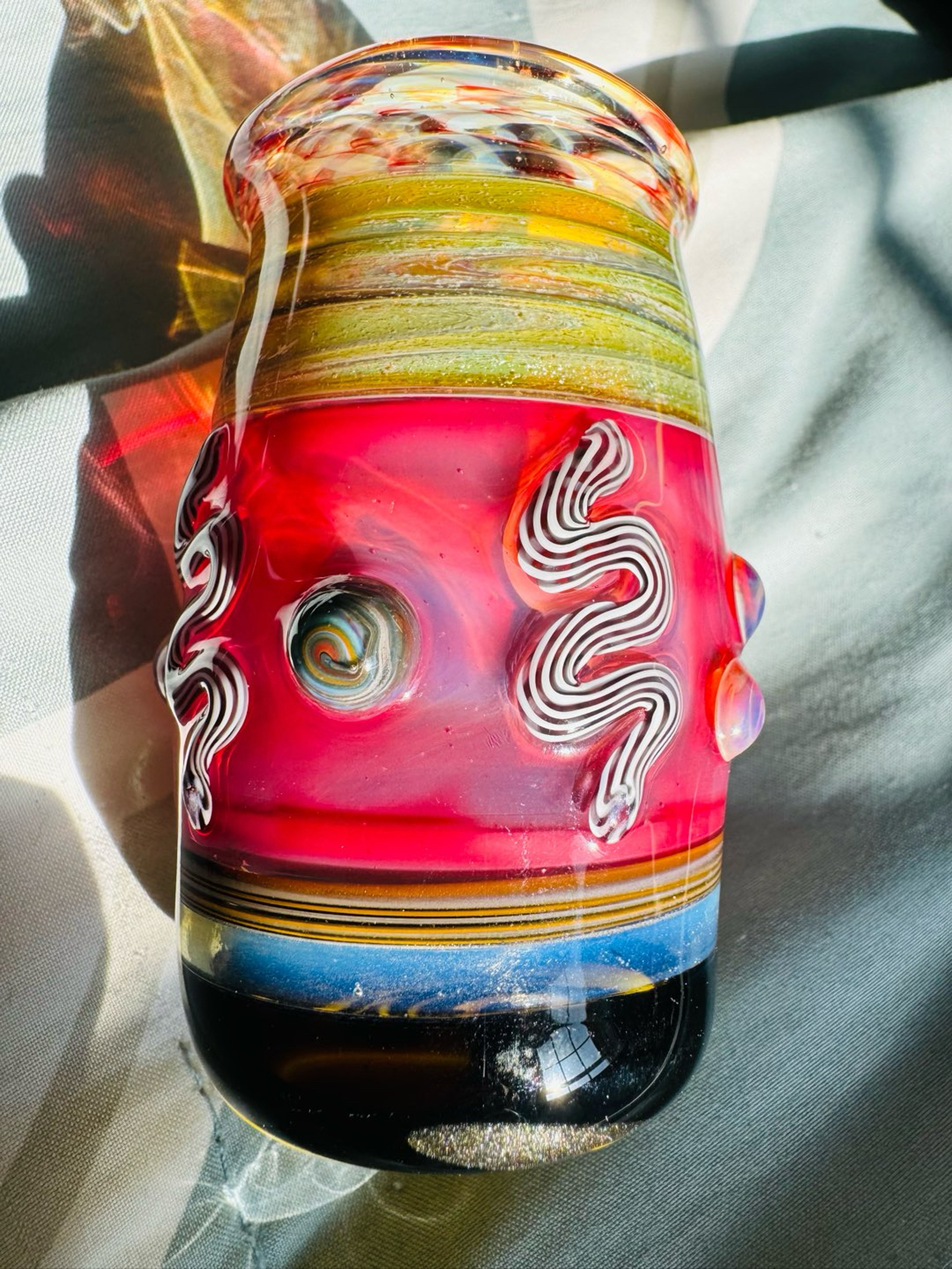 Preview pic of Rare* Heady Glass 6 Layer Custom Spice Jar / Cork Lid Signed/dated 7-8 G Cap
