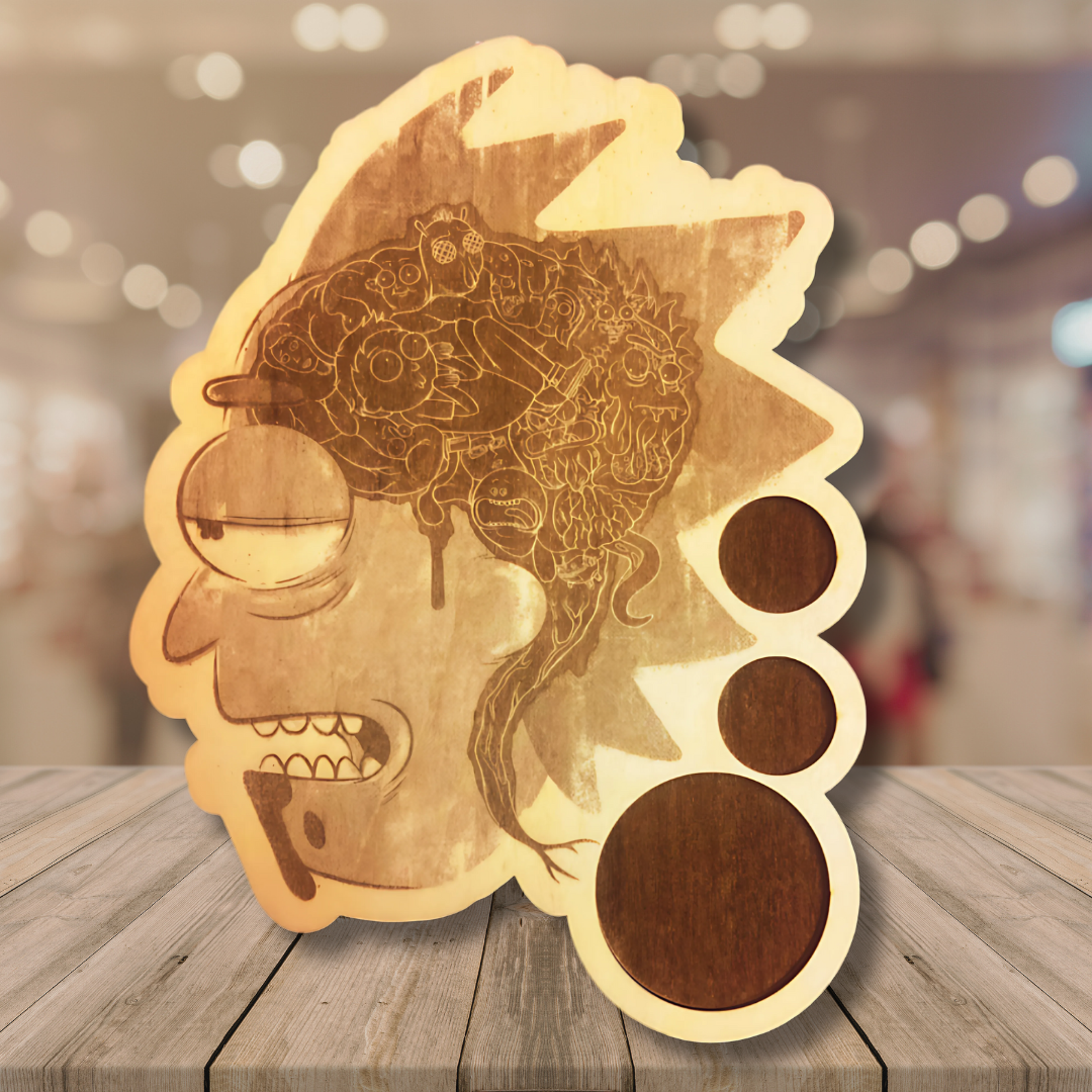 Preview pic of Rick & Morty Custom 1 of 5 Wood Dab Mat