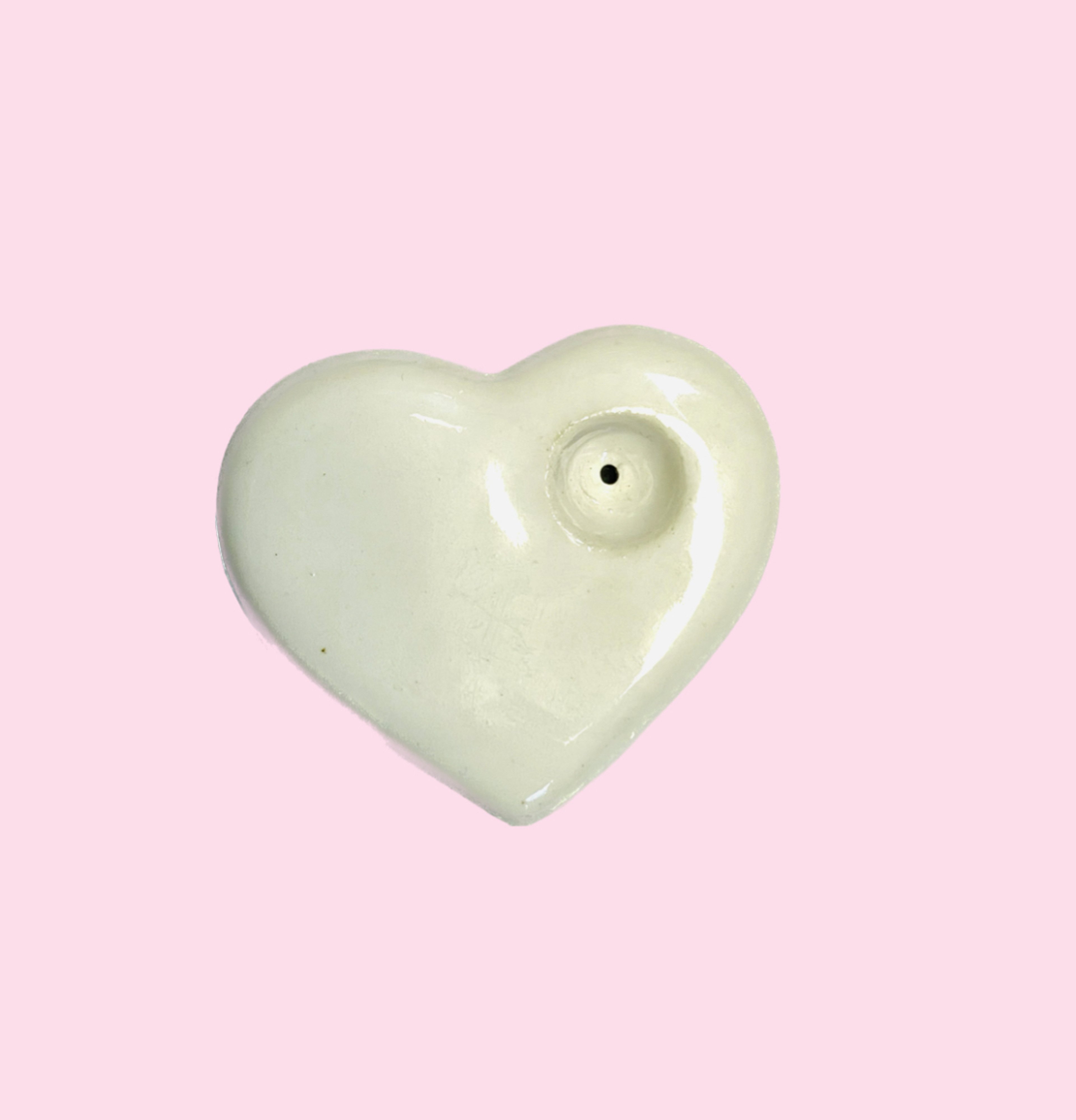 Preview pic of Handmade White Heart Ceramic Pipe